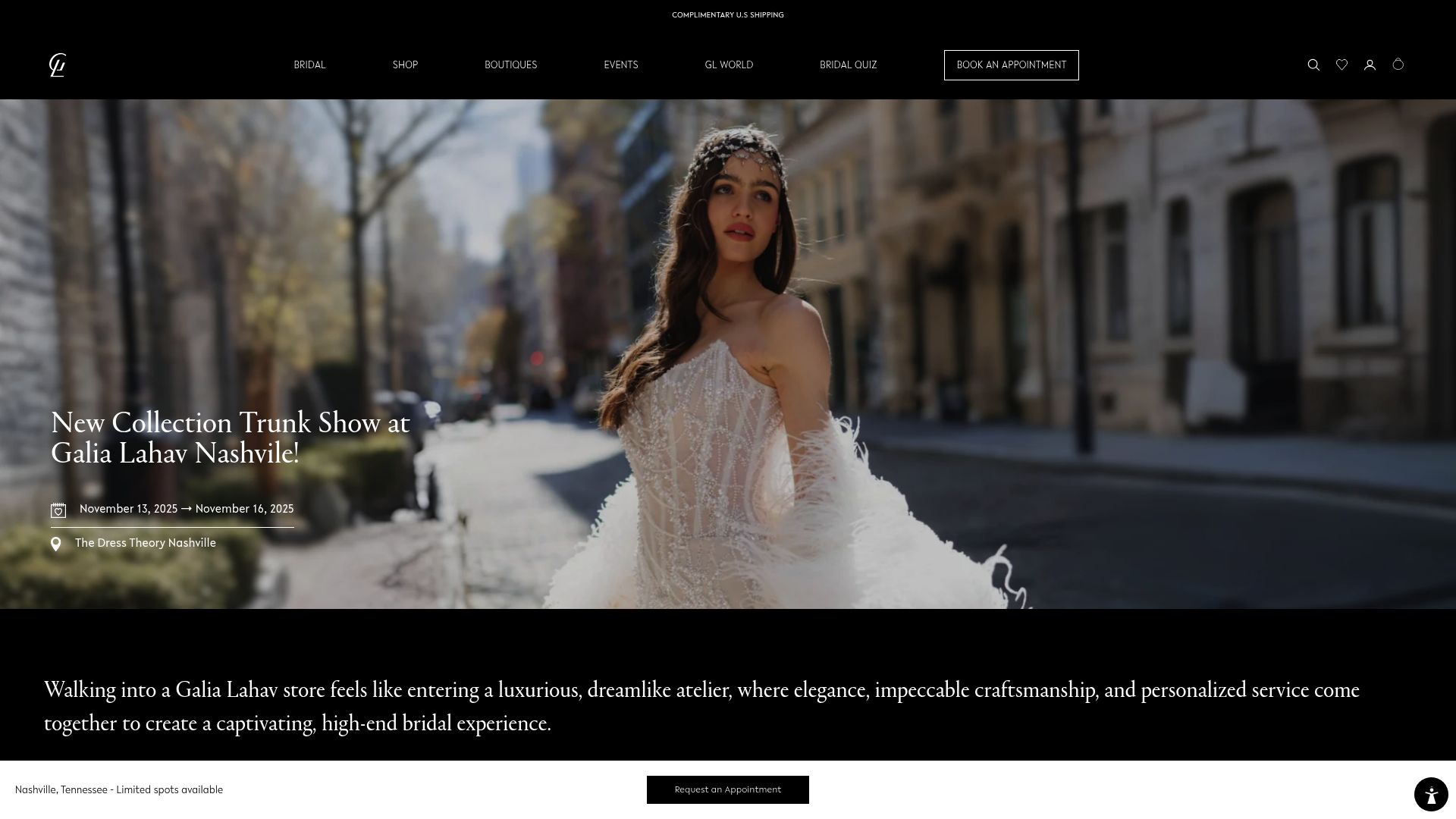 Galia Lahav Nashville trunk show event