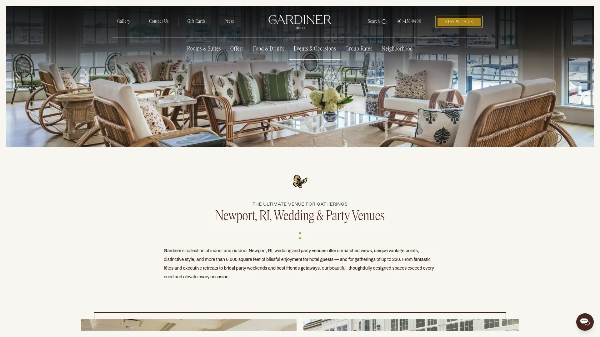 Gardiner House boutique waterfront wedding venue