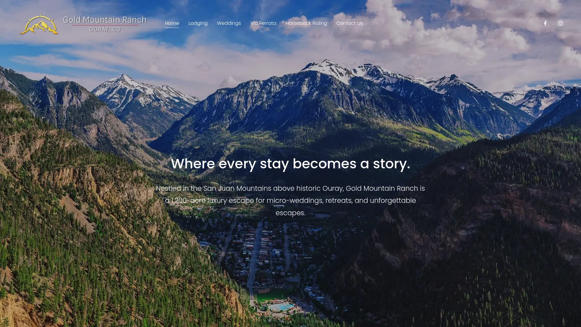 Gold Mountain Ranch micro-wedding venue Ouray Colorado