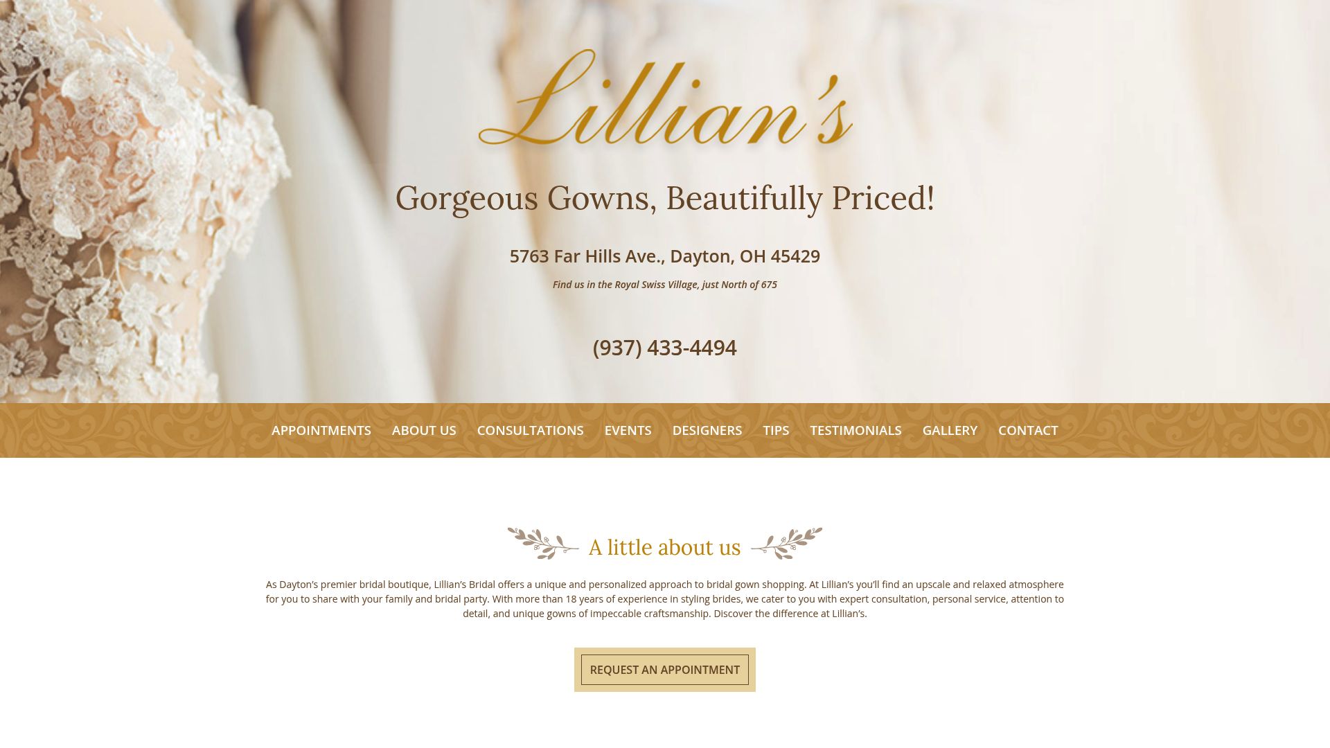 Lillian's Bridal boutique storefront