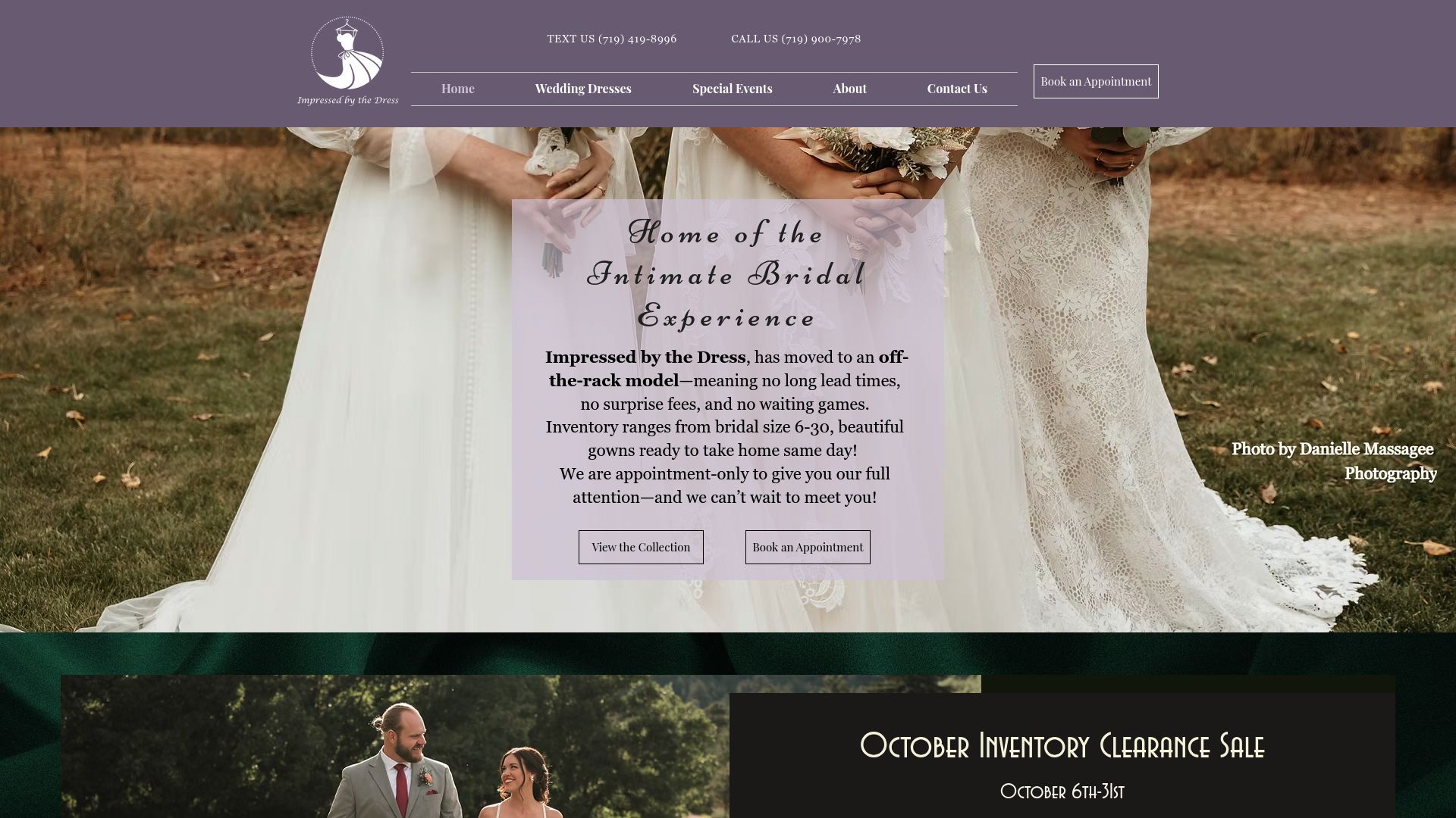 Impressed by the Dress boutique interior showing off-the-rack wedding gowns