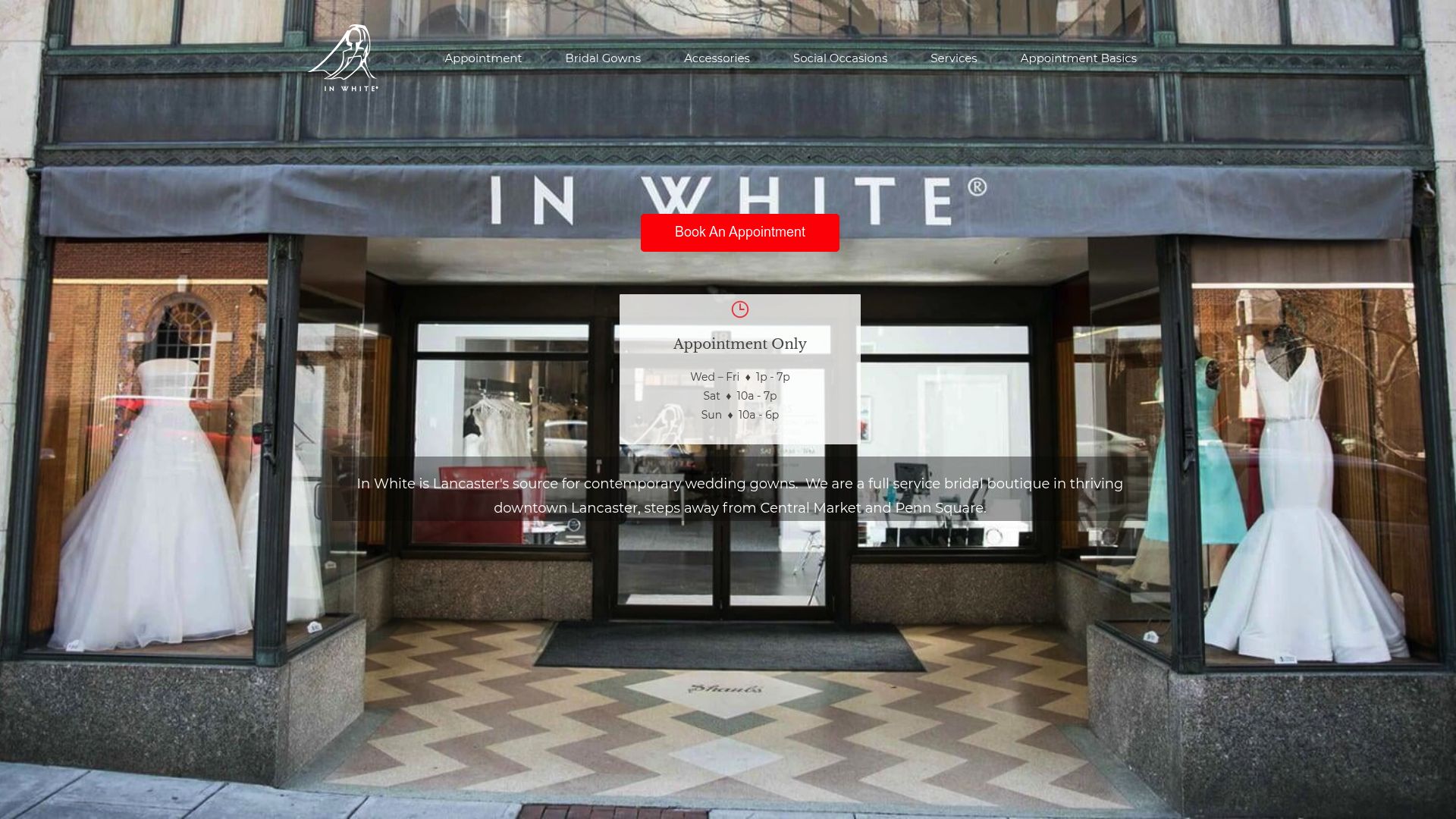 In White bridal shop website