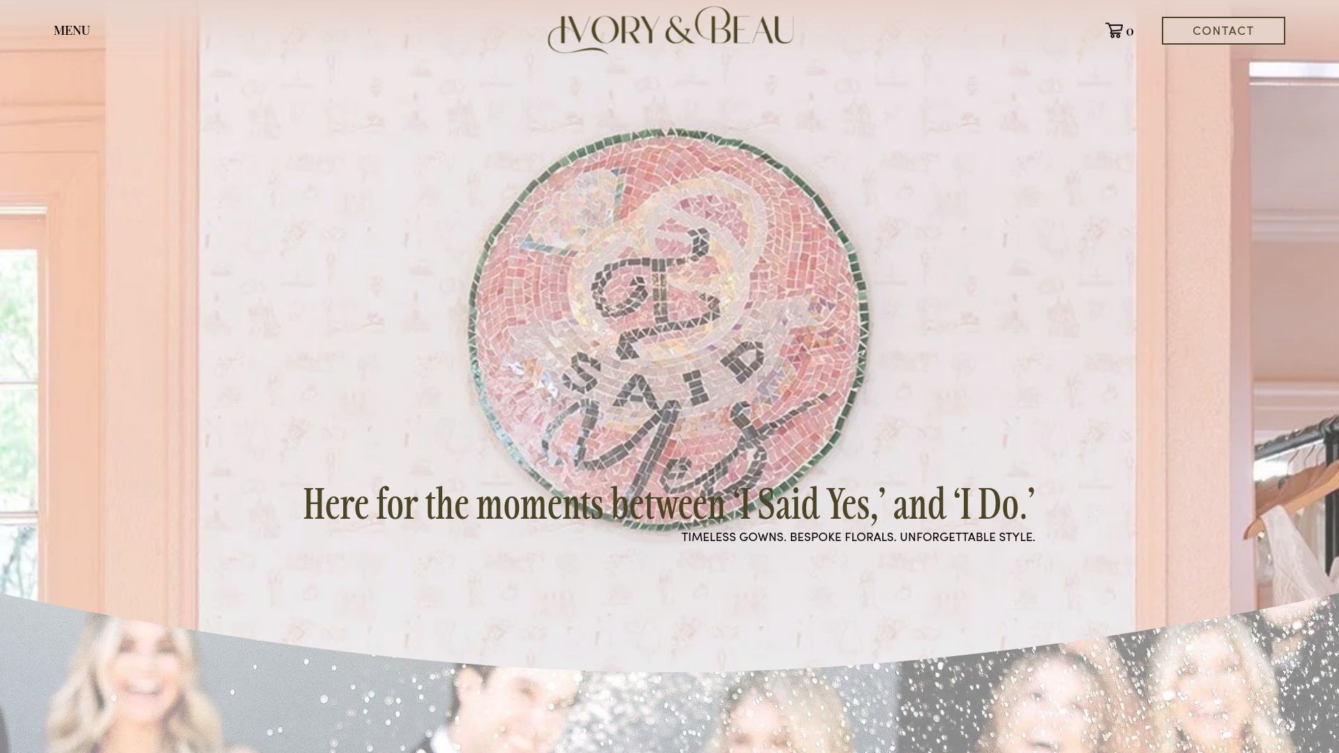 Ivory & Beau bridal shop homepage