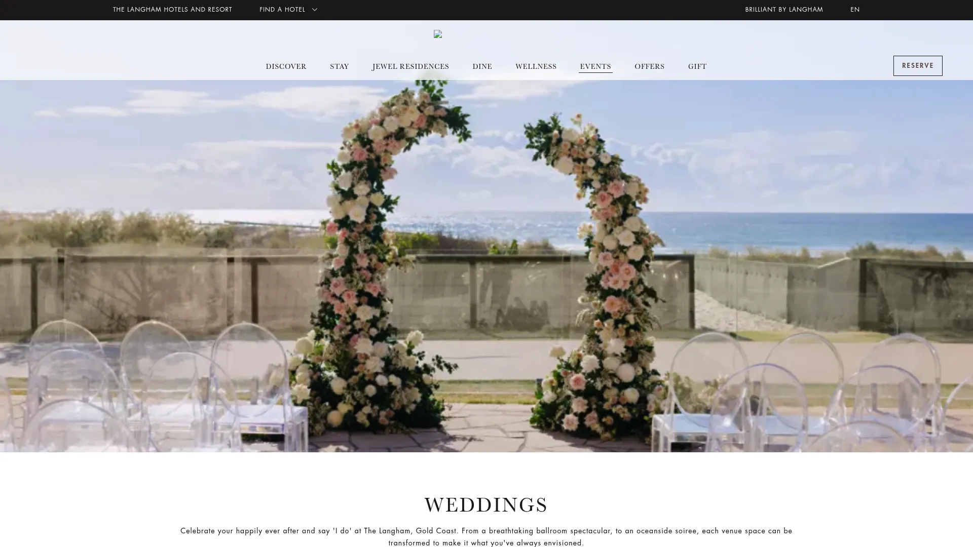 The Langham Gold Coast wedding venue beachfront ceremony