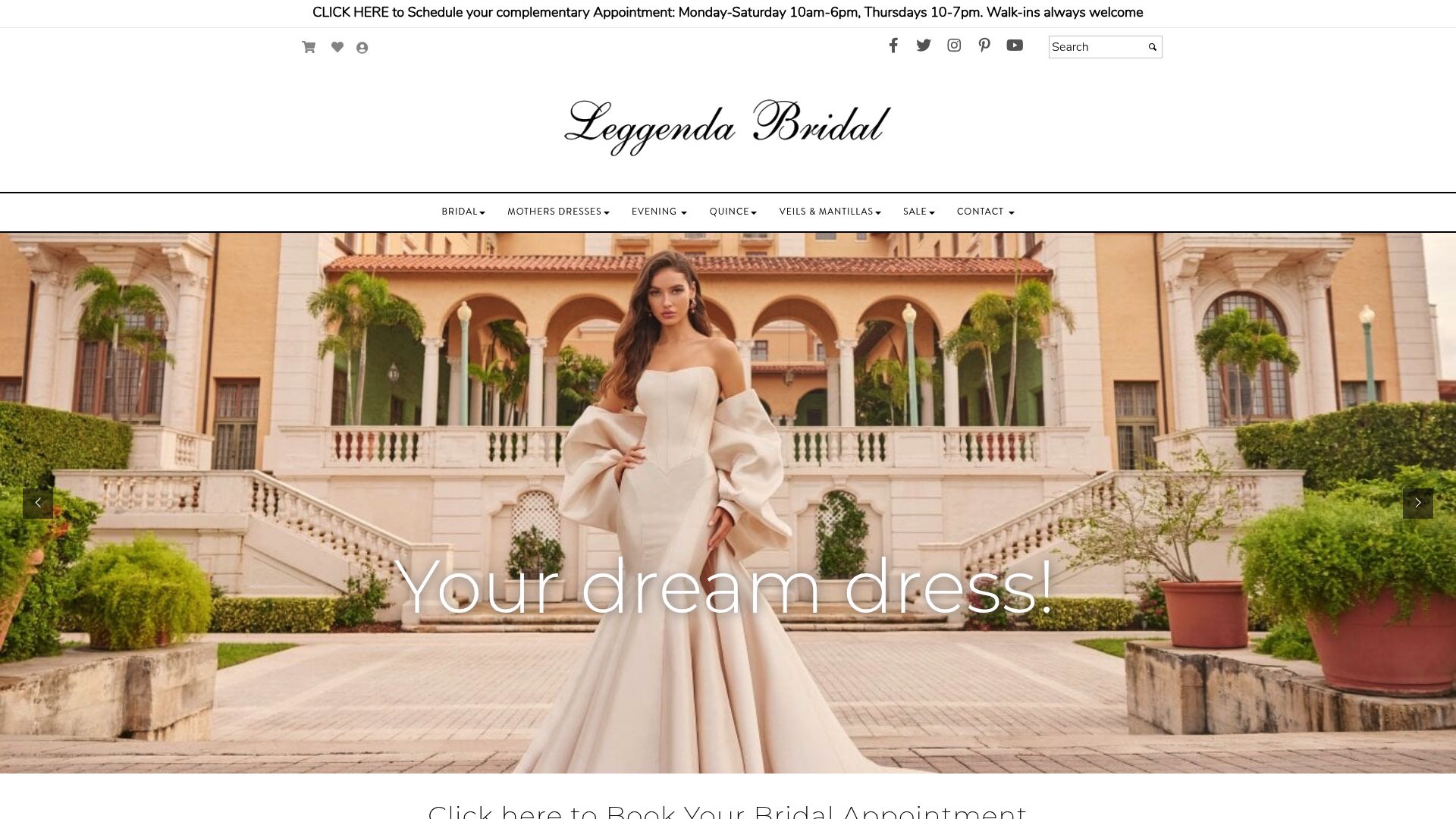 Leggenda Bridal comprehensive selection website