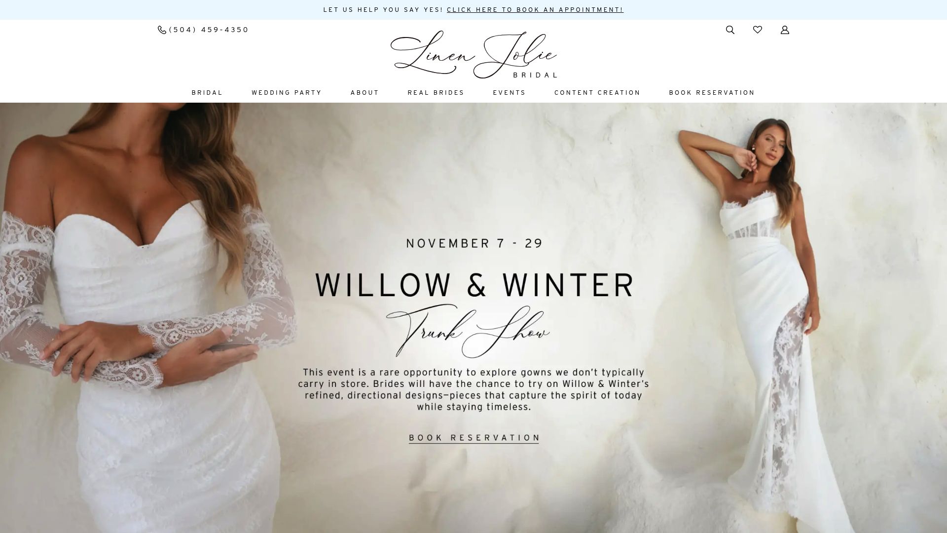 Linen Jolie Bridal boutique interior