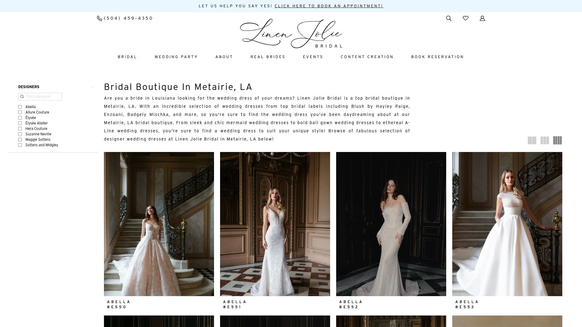 Linen Jolie Bridal boutique exterior