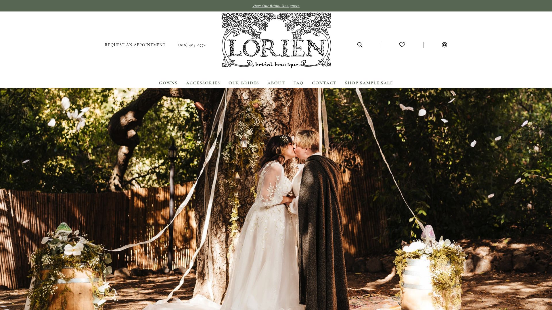 Screenshot of lorienbridal.com