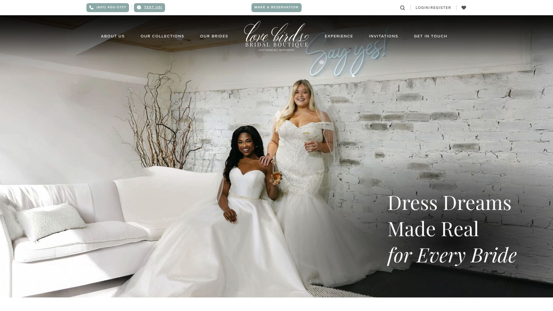 Love Birds Bridal Boutique showroom