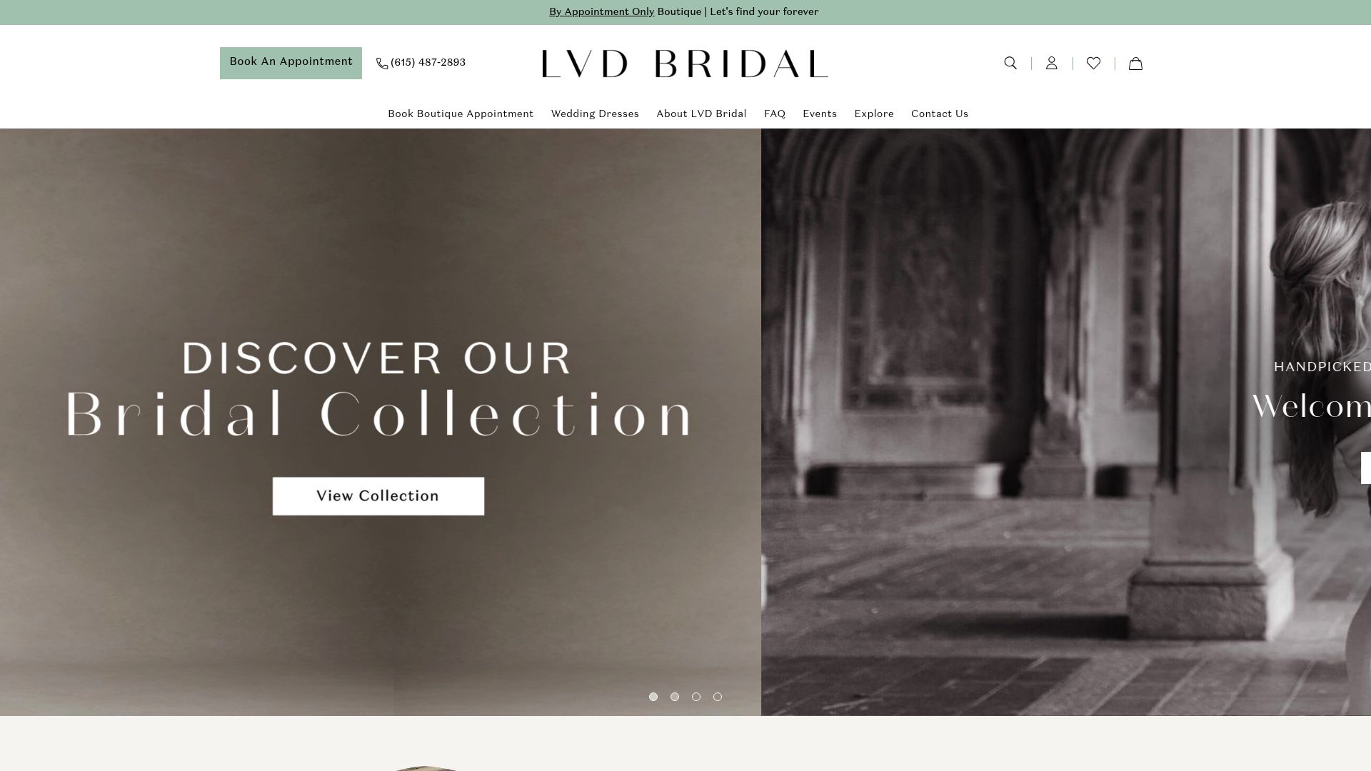 LVD Bridal showroom with sustainable wedding dresses