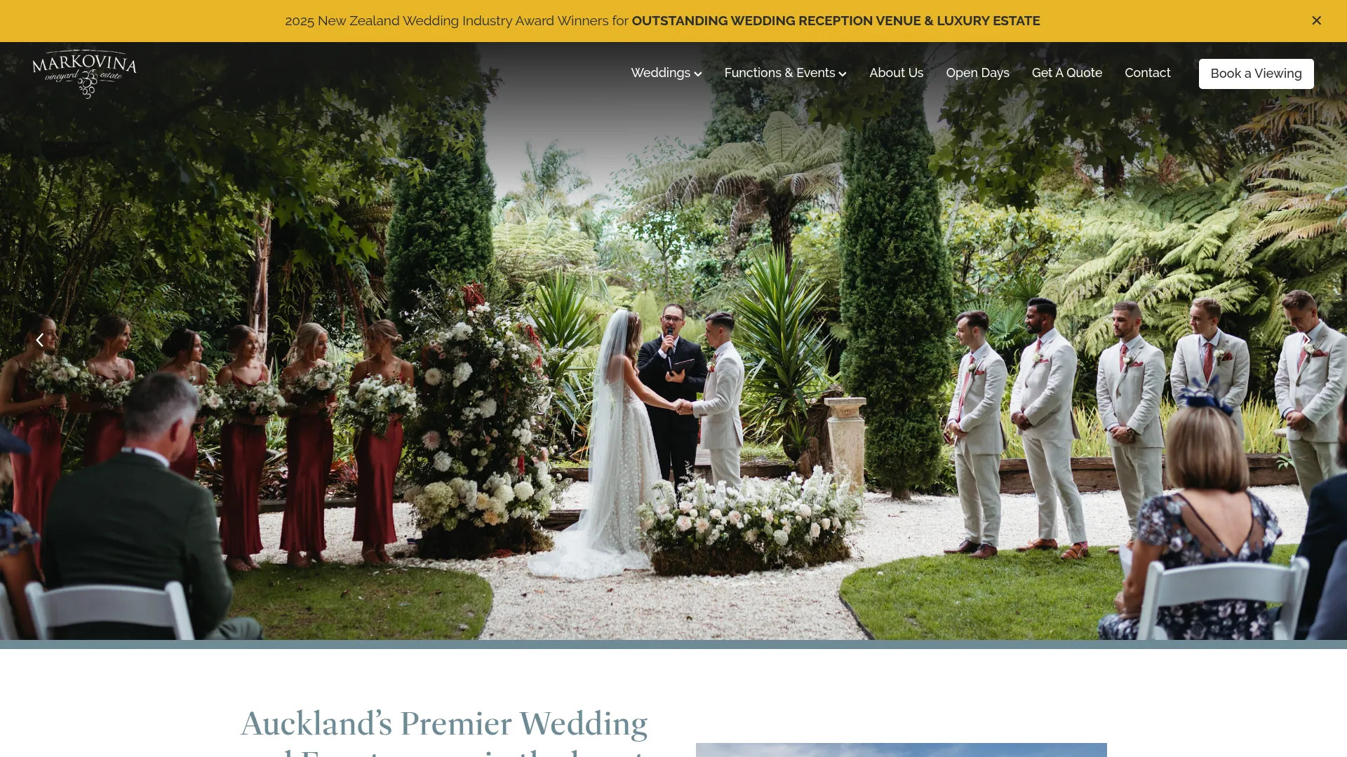 Markovina Vineyard Estate reception space with vines growing through ceiling