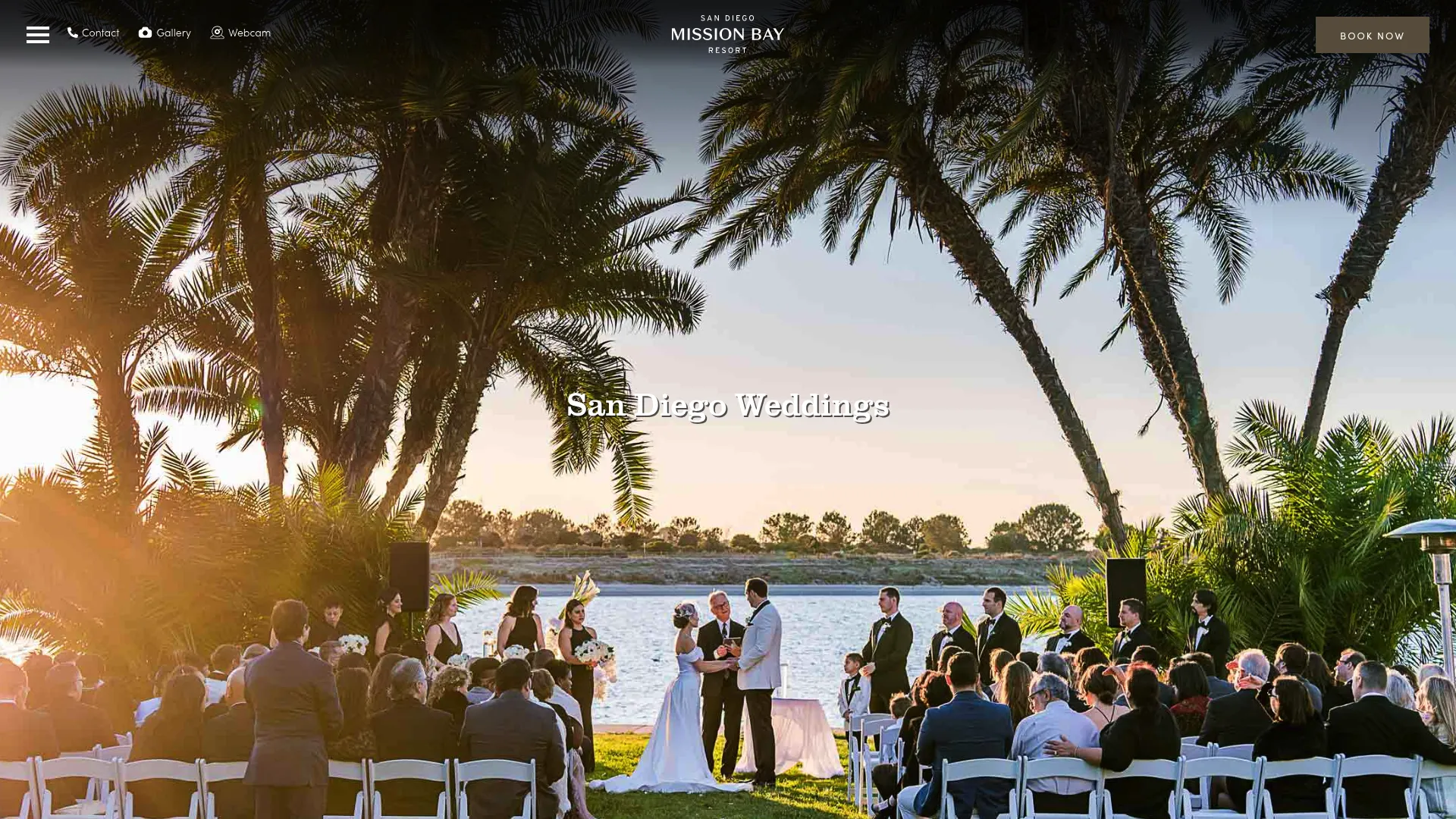 Mission Bay Resort waterfront wedding ceremony space