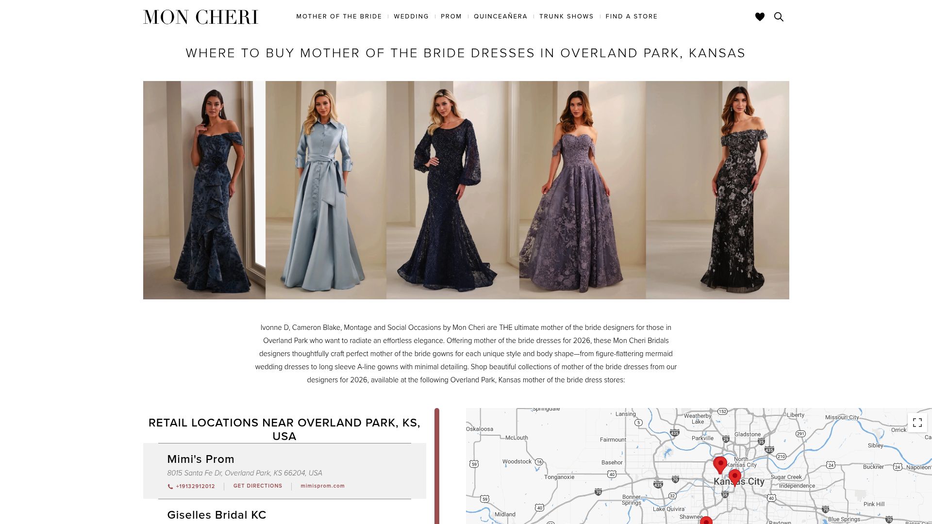 Mon Cheri Bridals Overland Park location