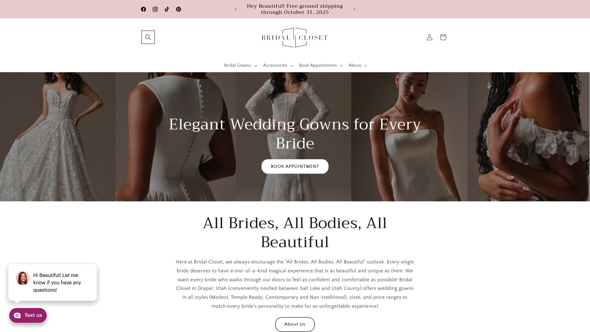 Bridal Closet Draper storefront