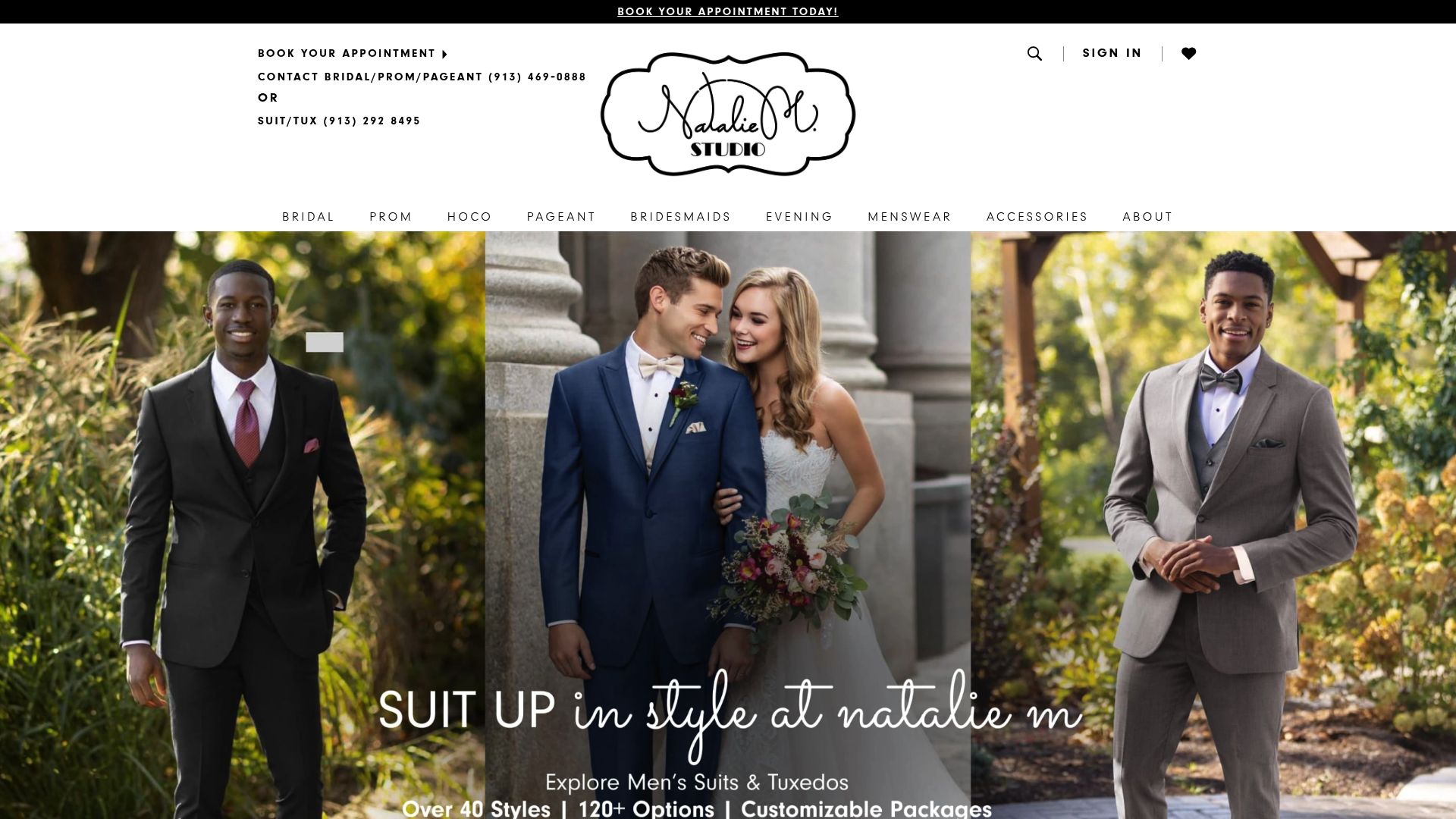 Natalie M bridal shop website