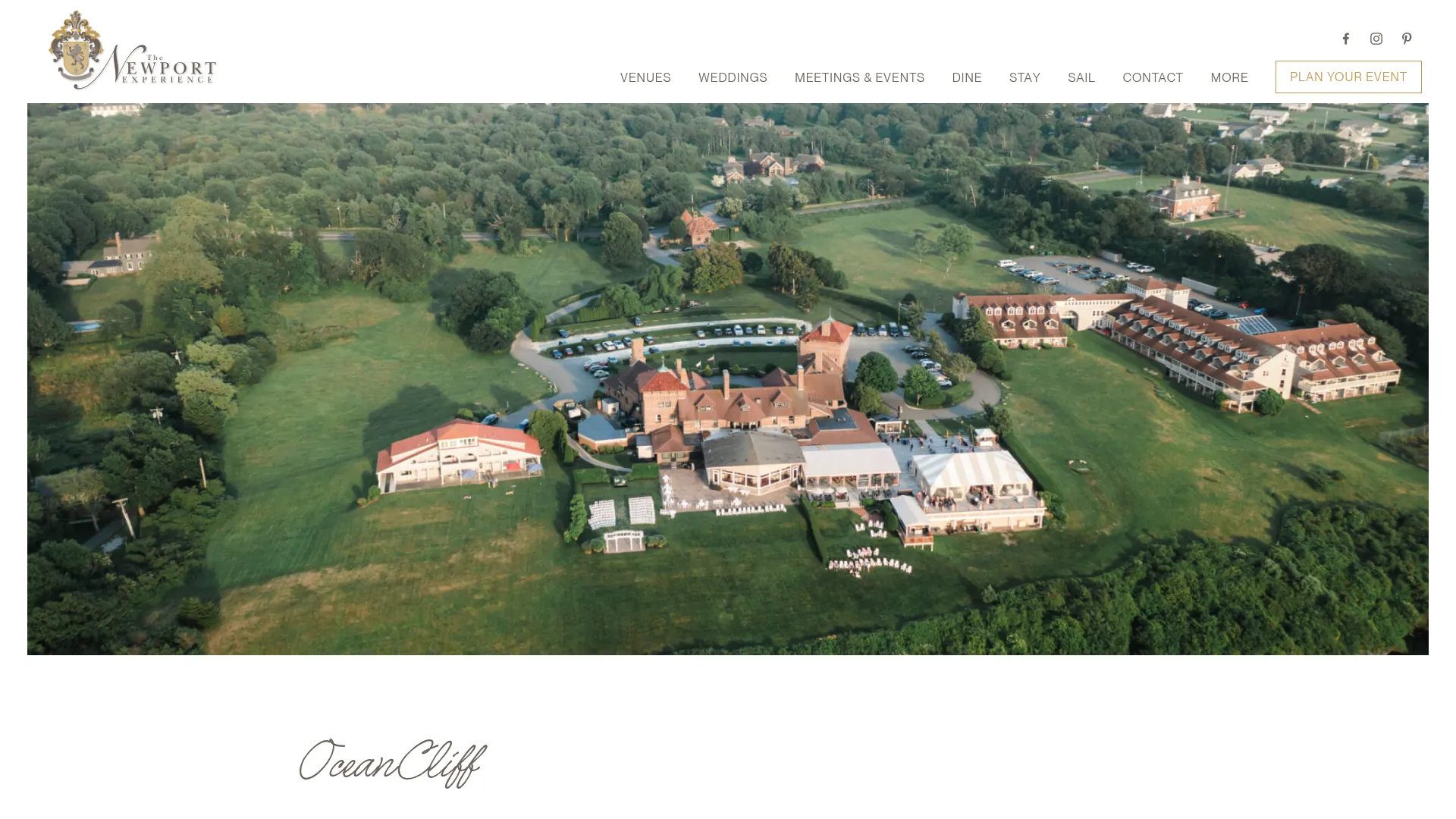 OceanCliff Hotel wedding venue with ocean views