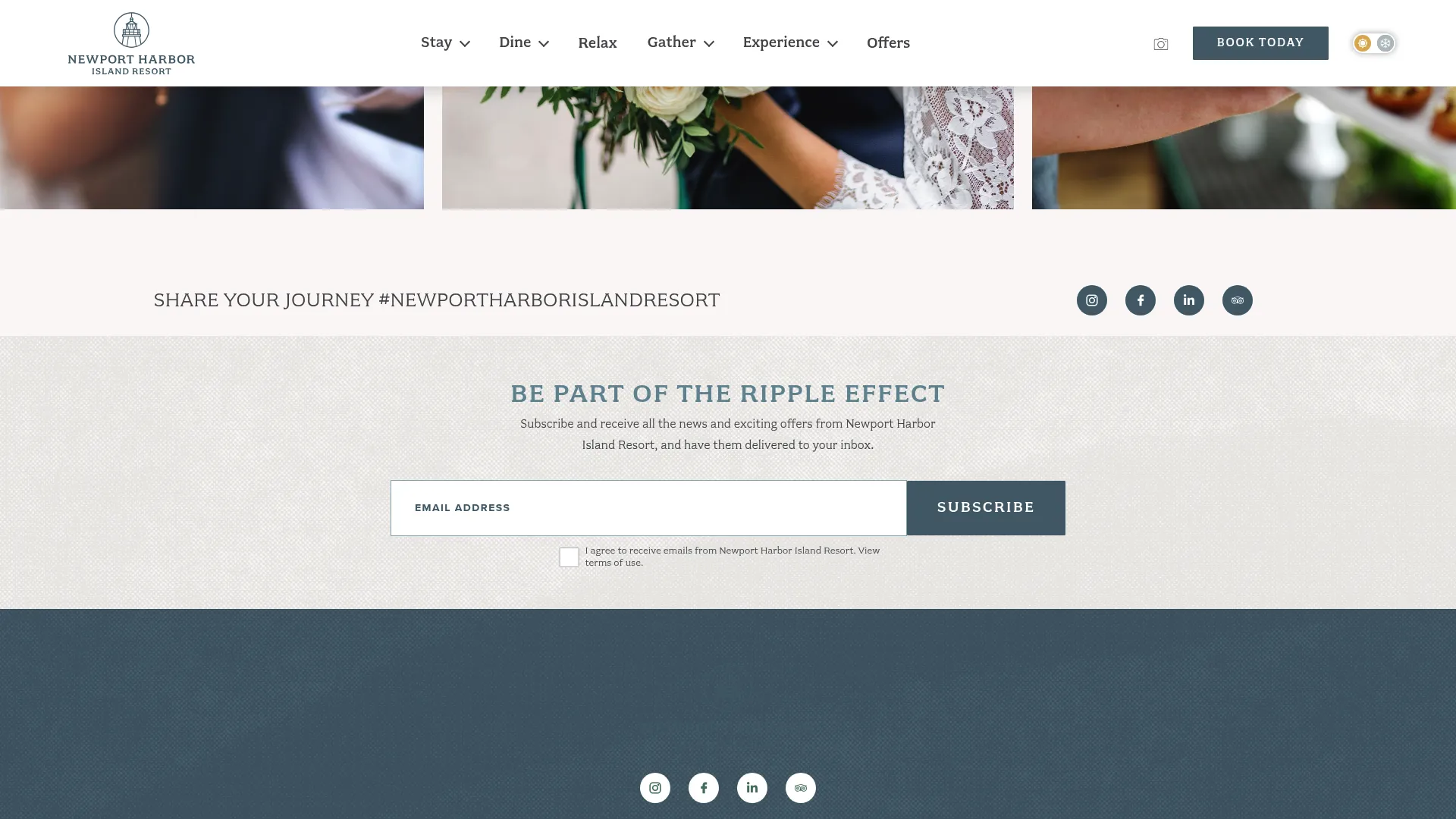 Newport Harbor Island Resort lighthouse wedding venue