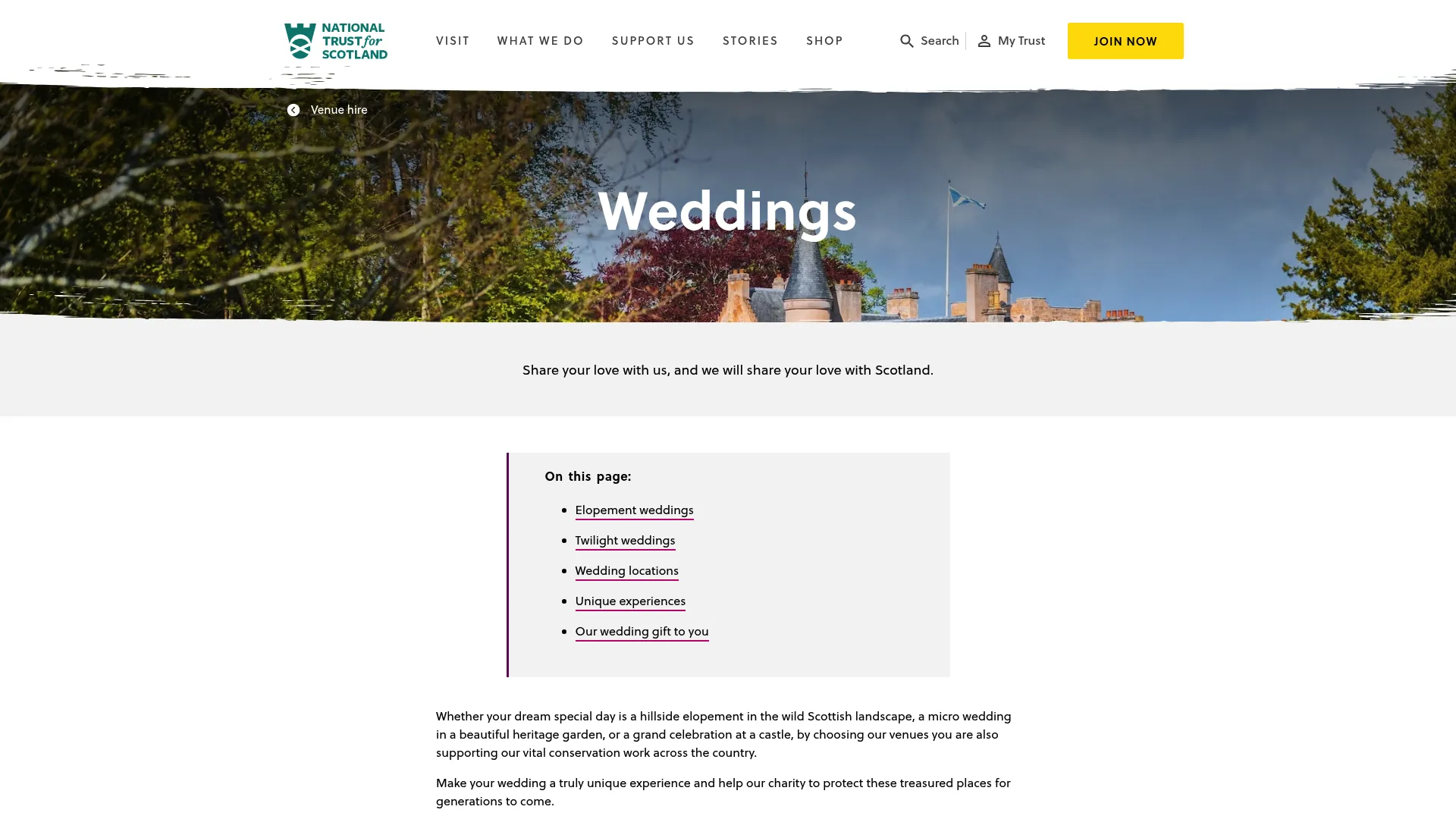 Culzean Castle wedding venue on dramatic clifftop