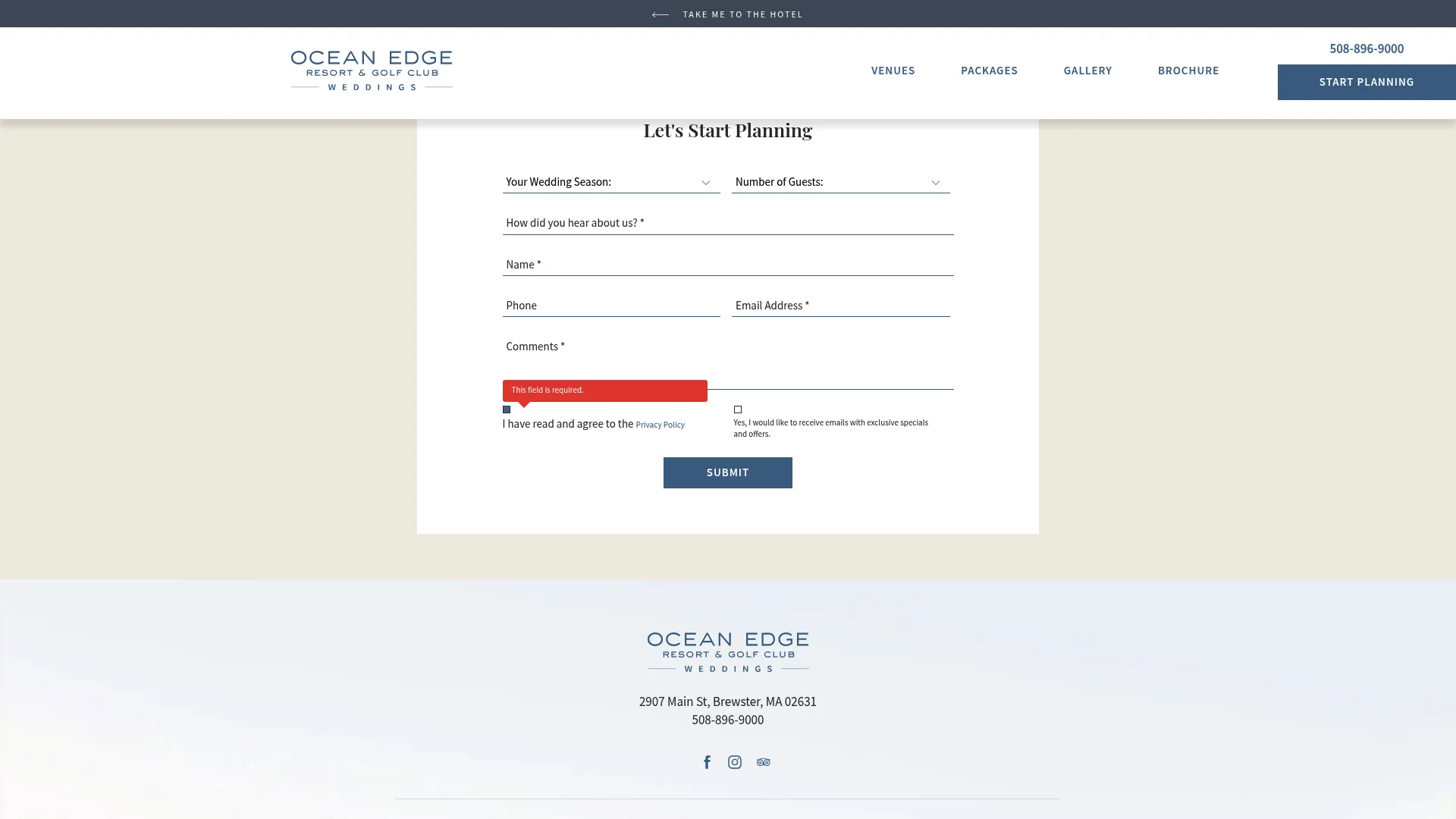 Ocean Edge Resort wedding venue on Cape Cod Bay