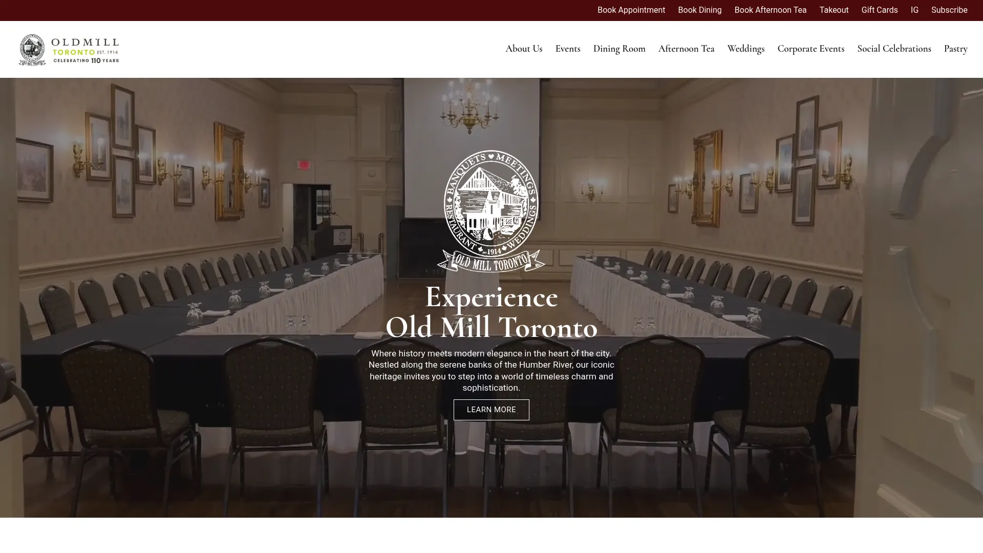 Old Mill Toronto historic exterior with Tudor-style architecture and landscaped grounds