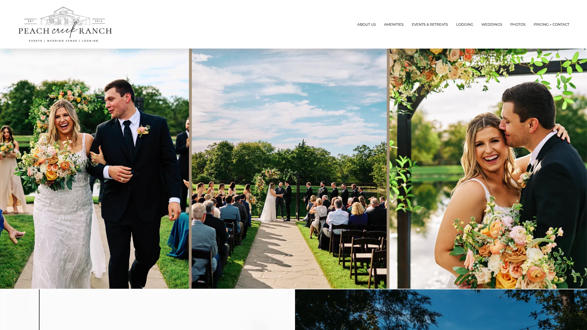 Peach Creek Ranch wedding venue with rustic barn and countryside setting