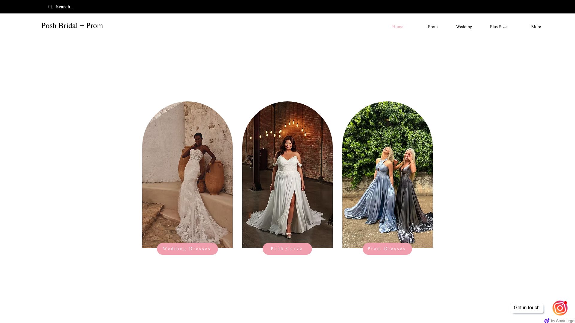 Posh Bridal and Prom OKC website homepage