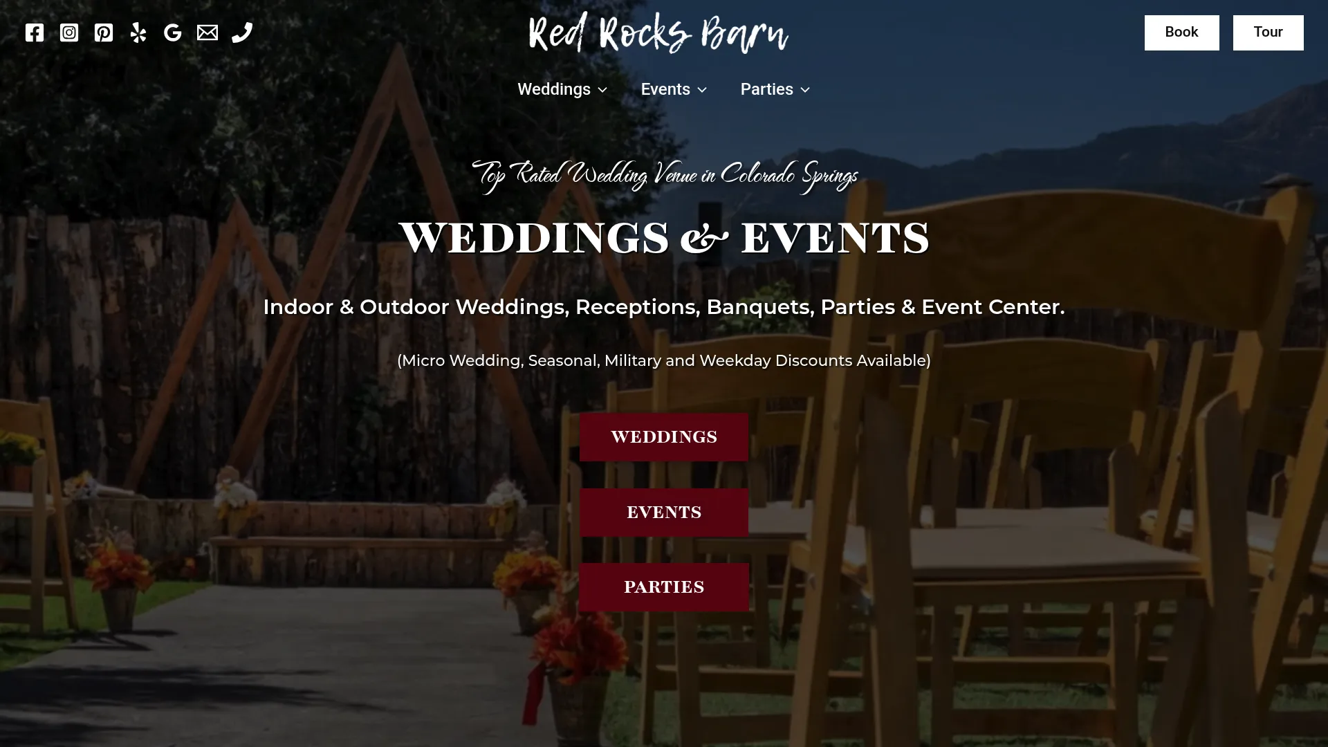 Red Rocks Barn rustic wedding venue Colorado Springs
