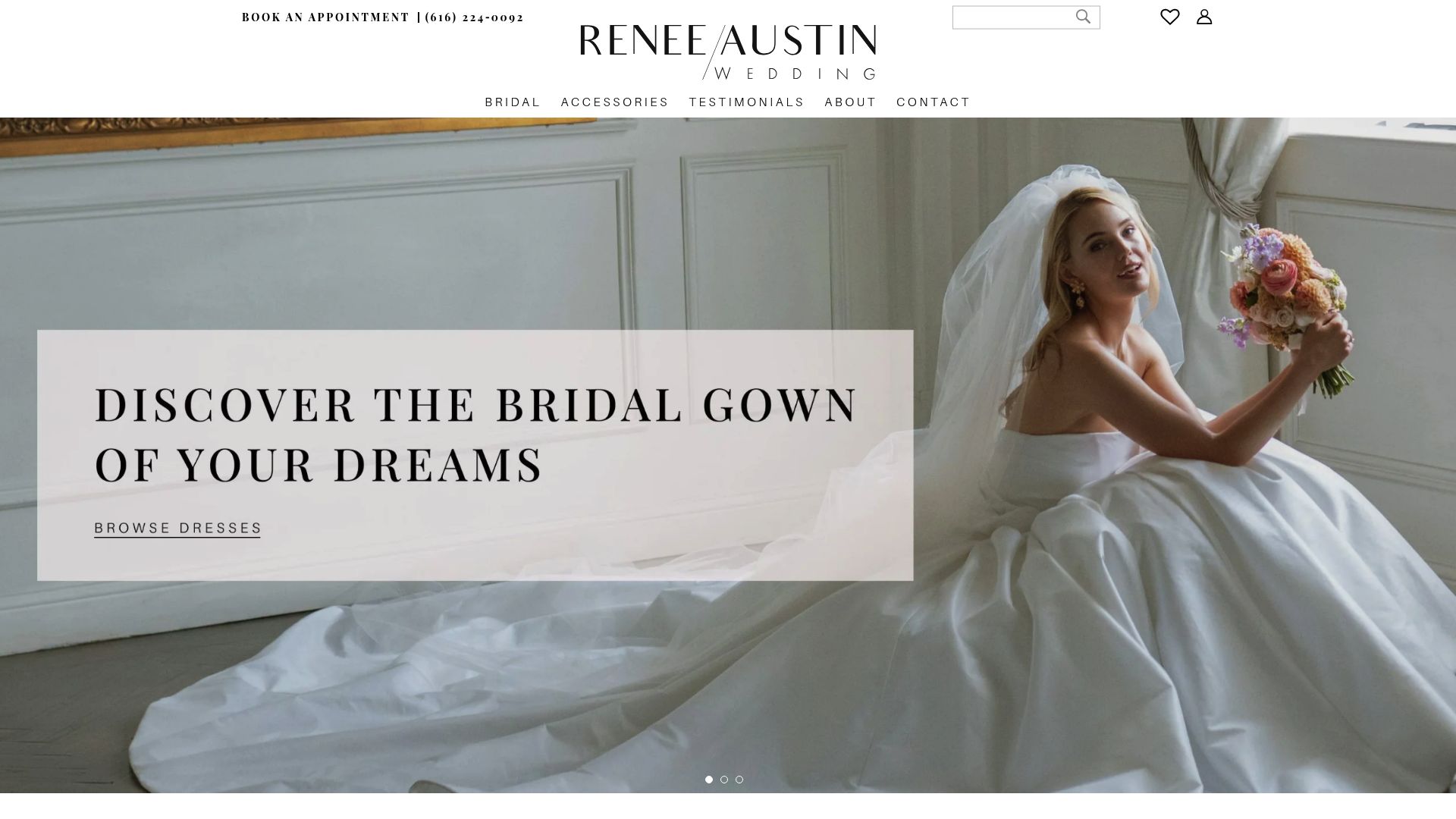 Renee Austin Wedding website homepage