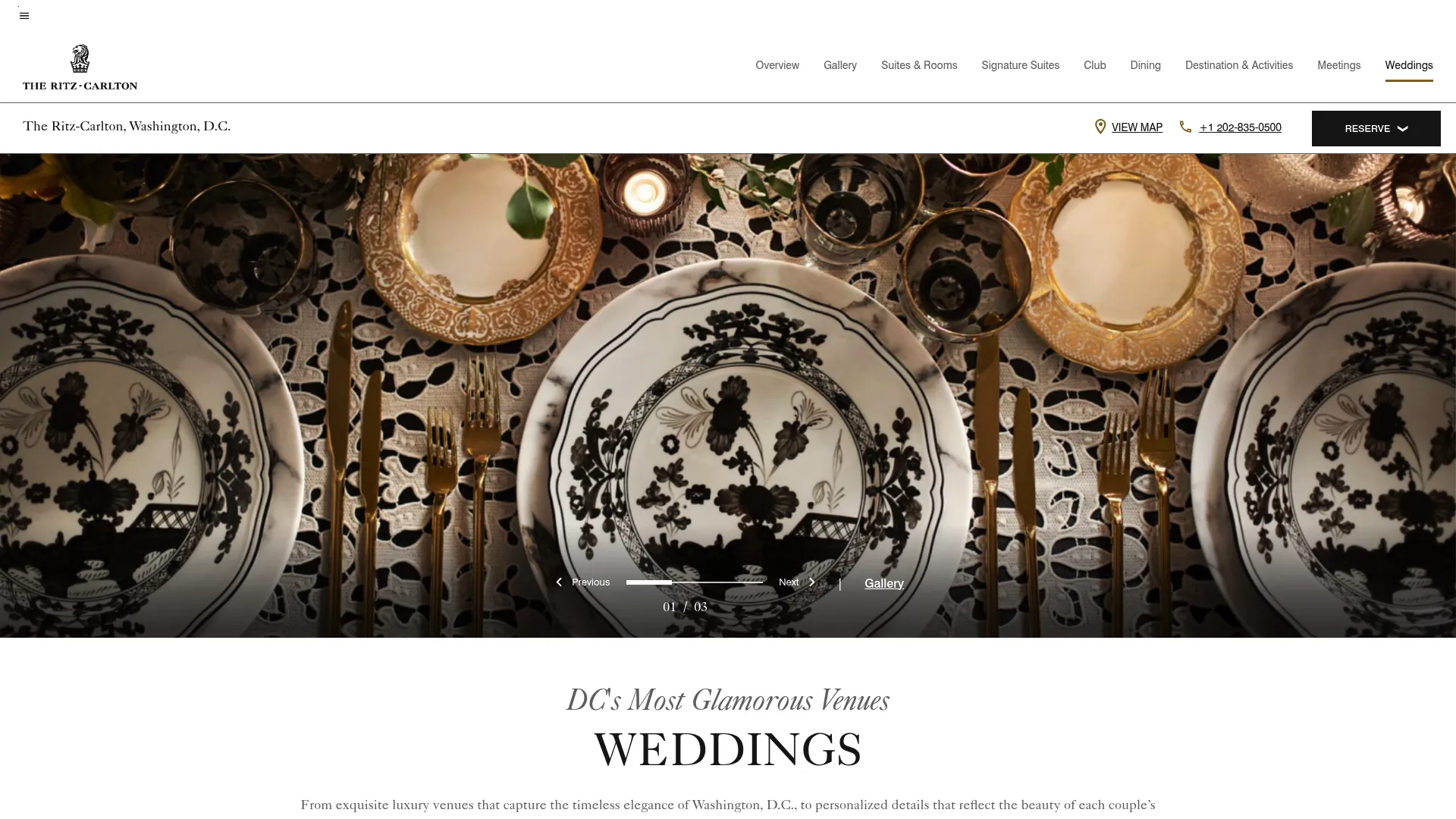 Ritz-Carlton Washington DC wedding ballroom with chandeliers