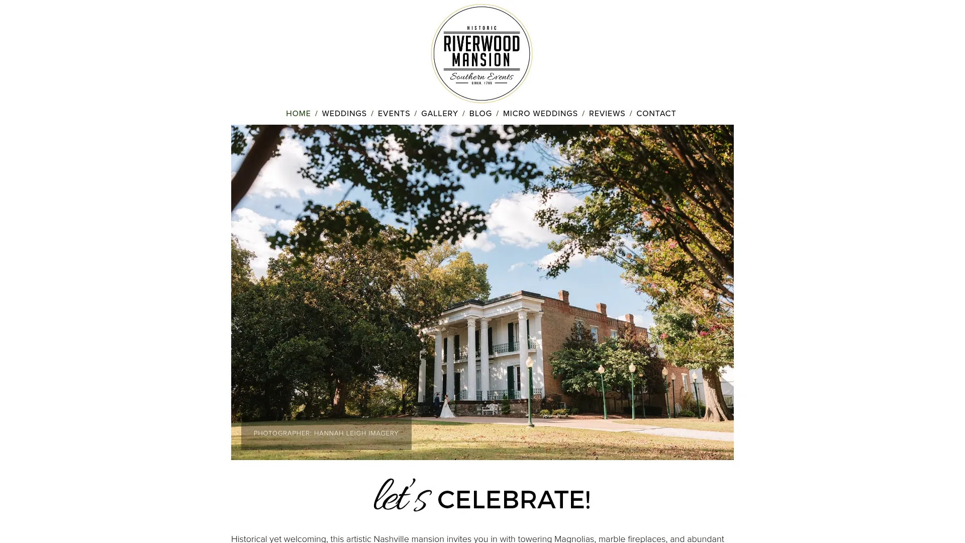 Riverwood Mansion historic Greek Revival architecture with towering columns