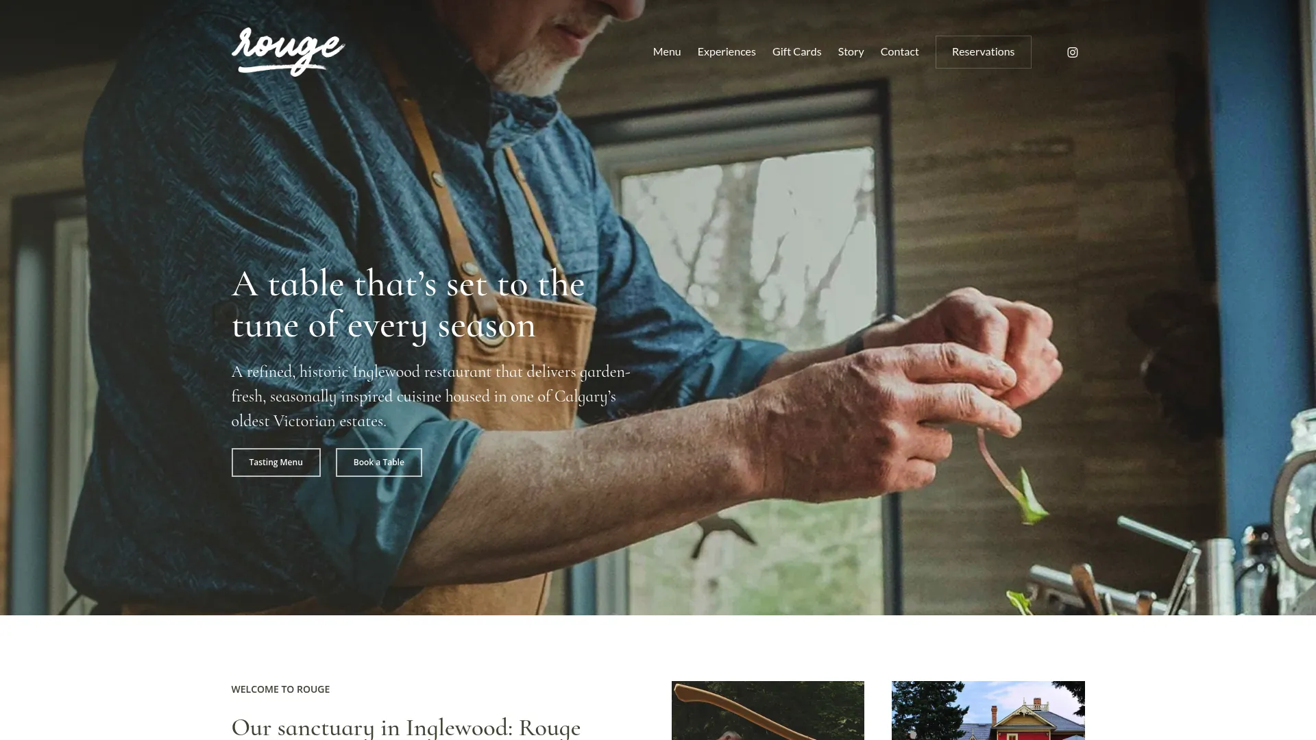 Rouge Restaurant garden setting with historic Cross House