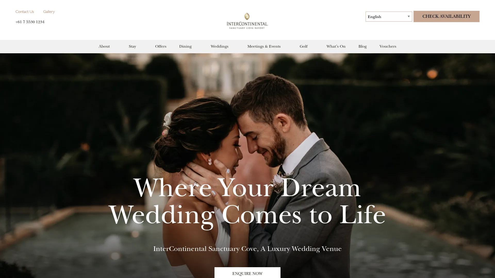 InterContinental Sanctuary Cove Resort wedding venue marina village