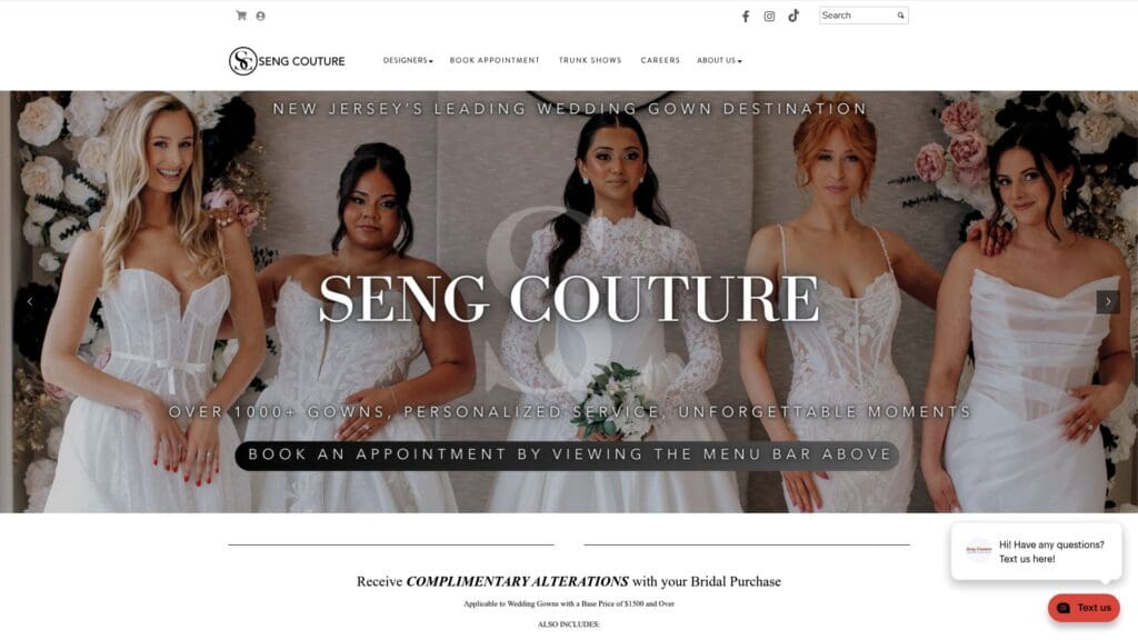 Seng Couture bridal shop website