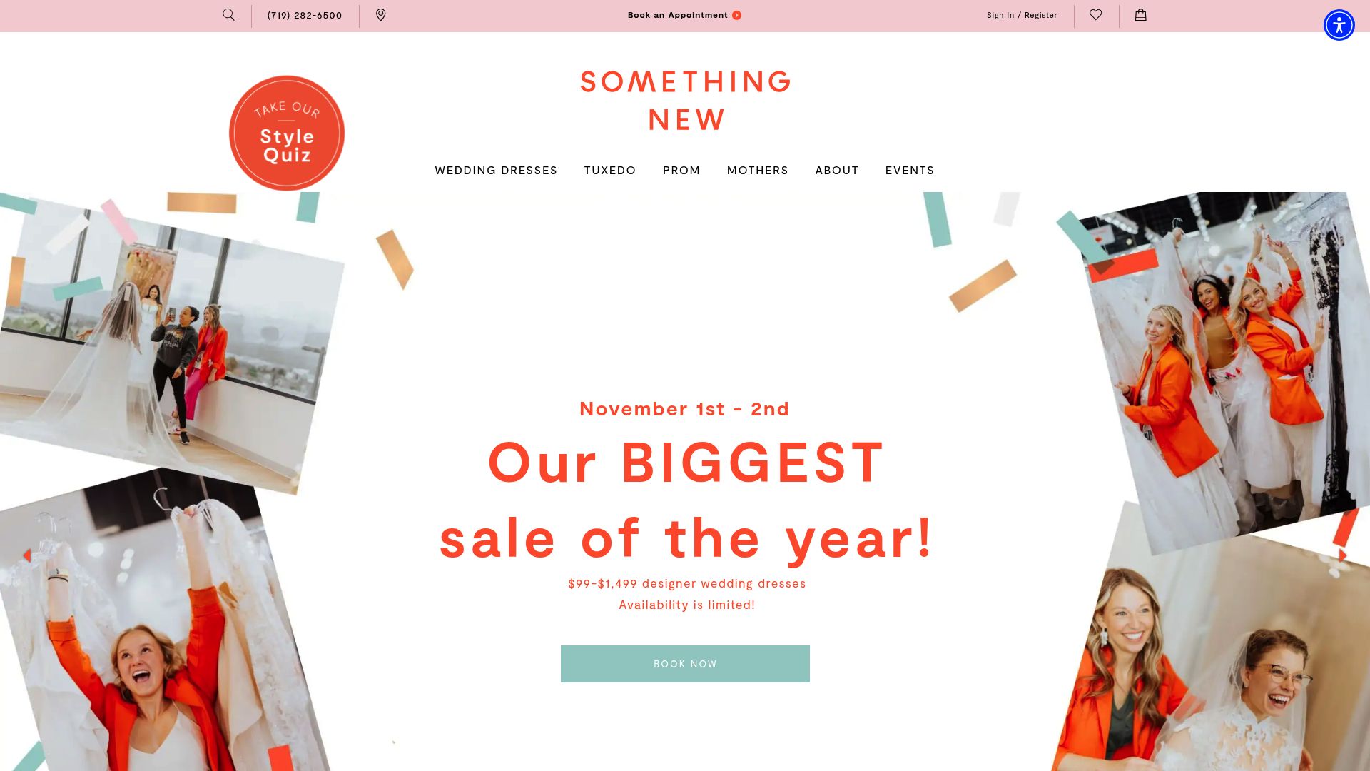 Something New Boutique interior displaying unique bridal designs