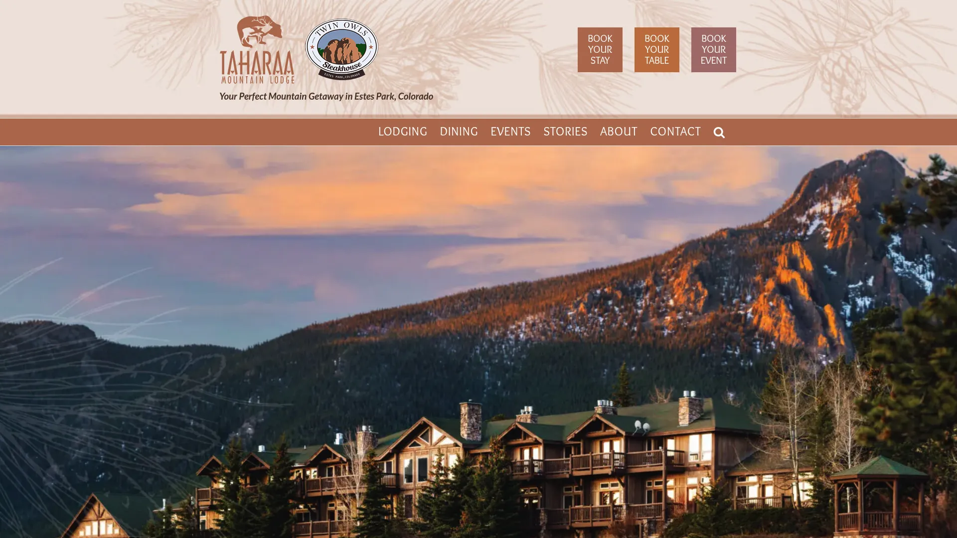 Taharaa Mountain Lodge wedding venue in Estes Park Colorado