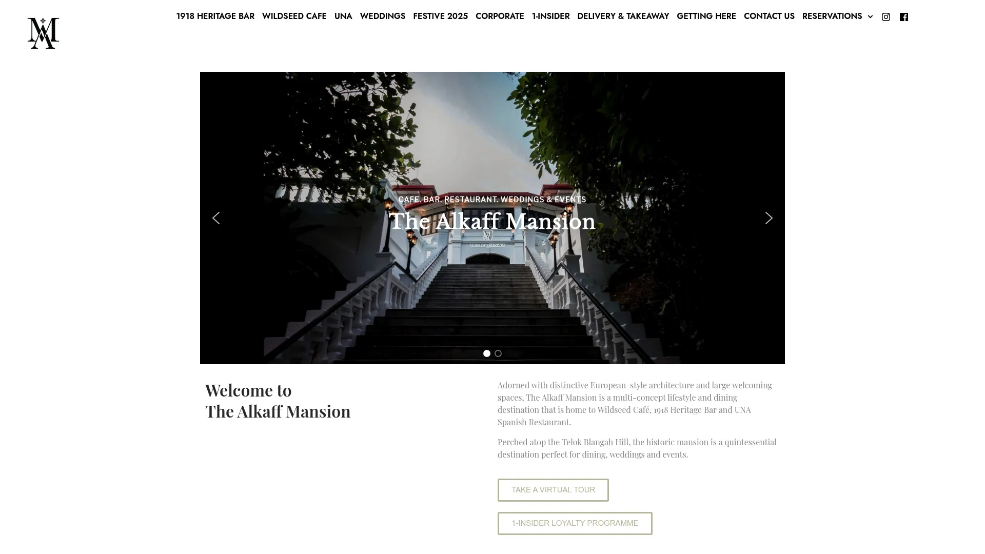 The Alkaff Mansion European architecture with gardens and fountains