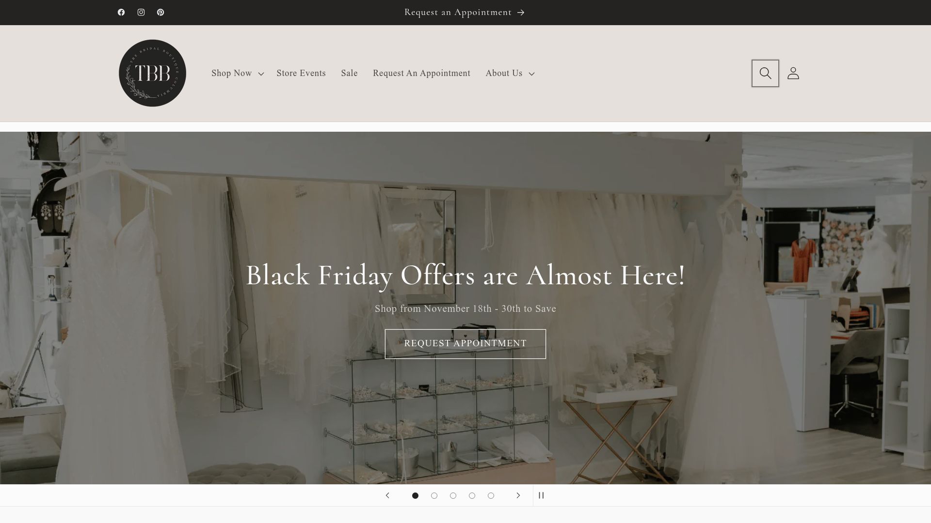 The Bridal Boutique of Columbia website