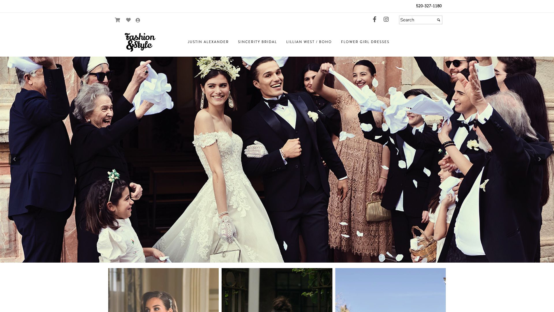 The Bridal Shop Website Screenshot