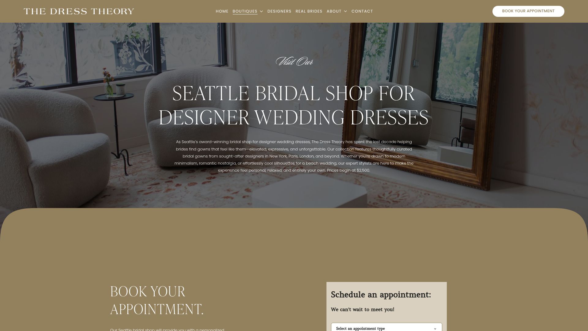 The Dress Theory Seattle bridal boutique interior