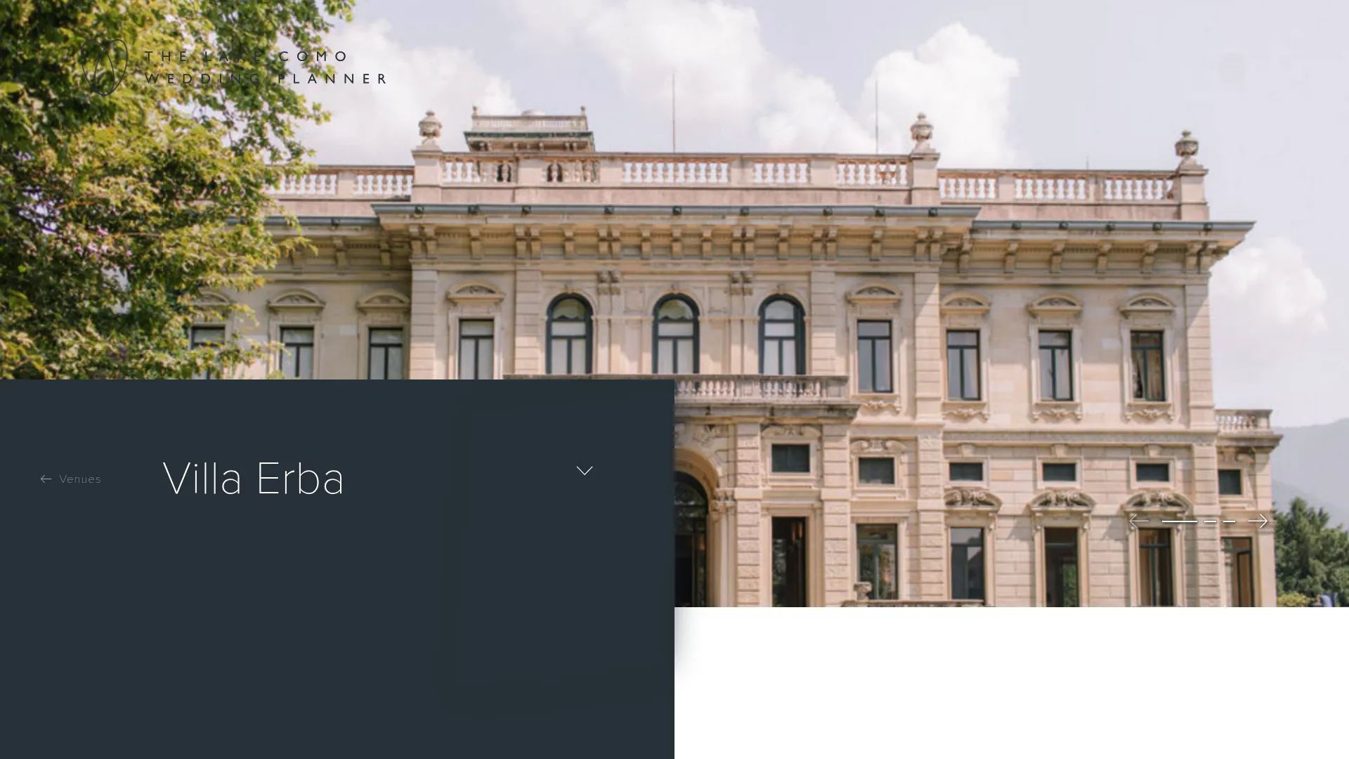 Villa Erba grand hall wedding venue