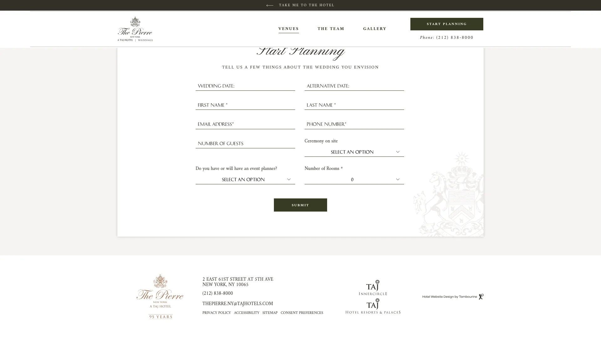The Plaza Hotel wedding venue page