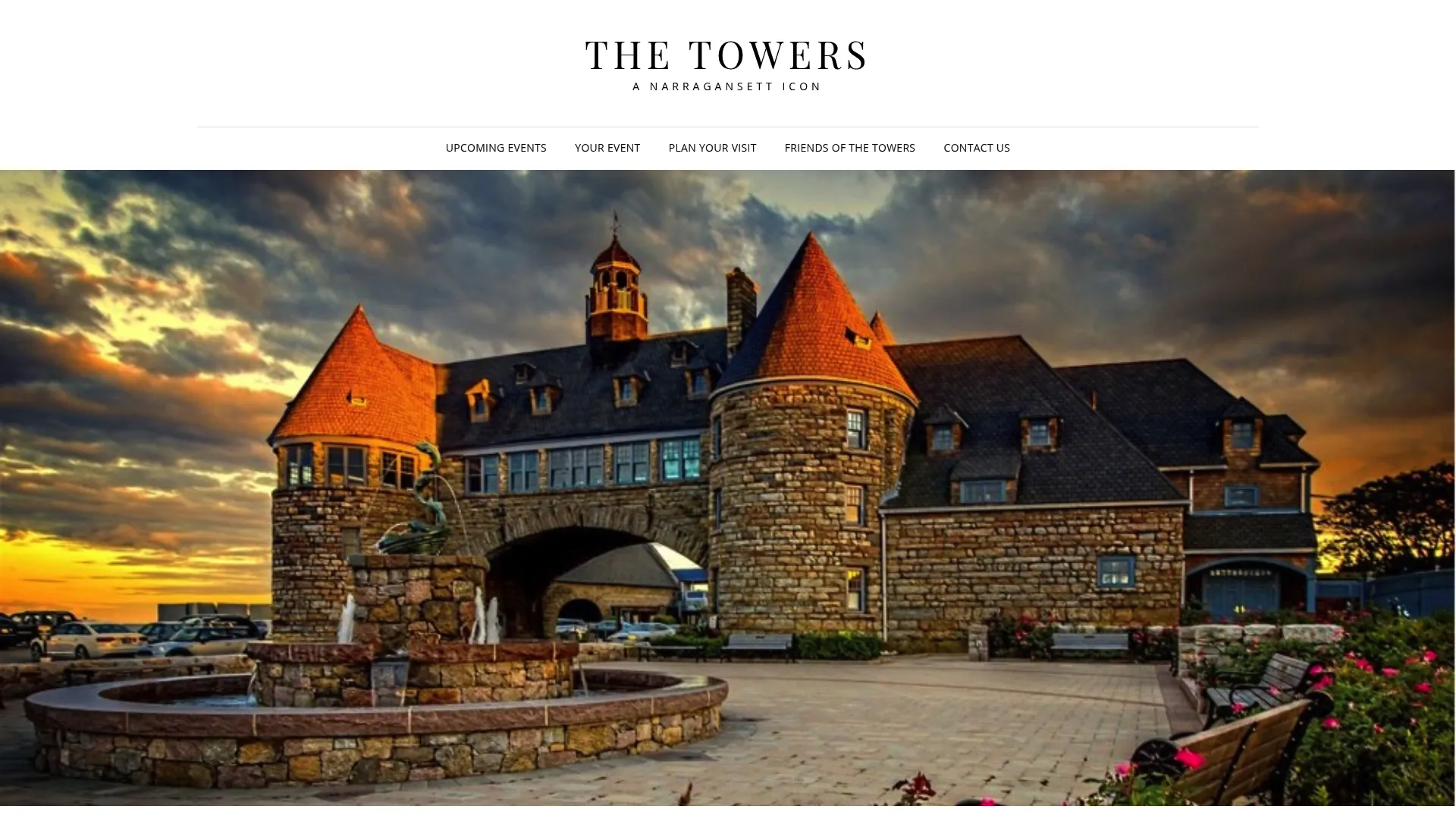 The Towers historic stone wedding venue in Narragansett