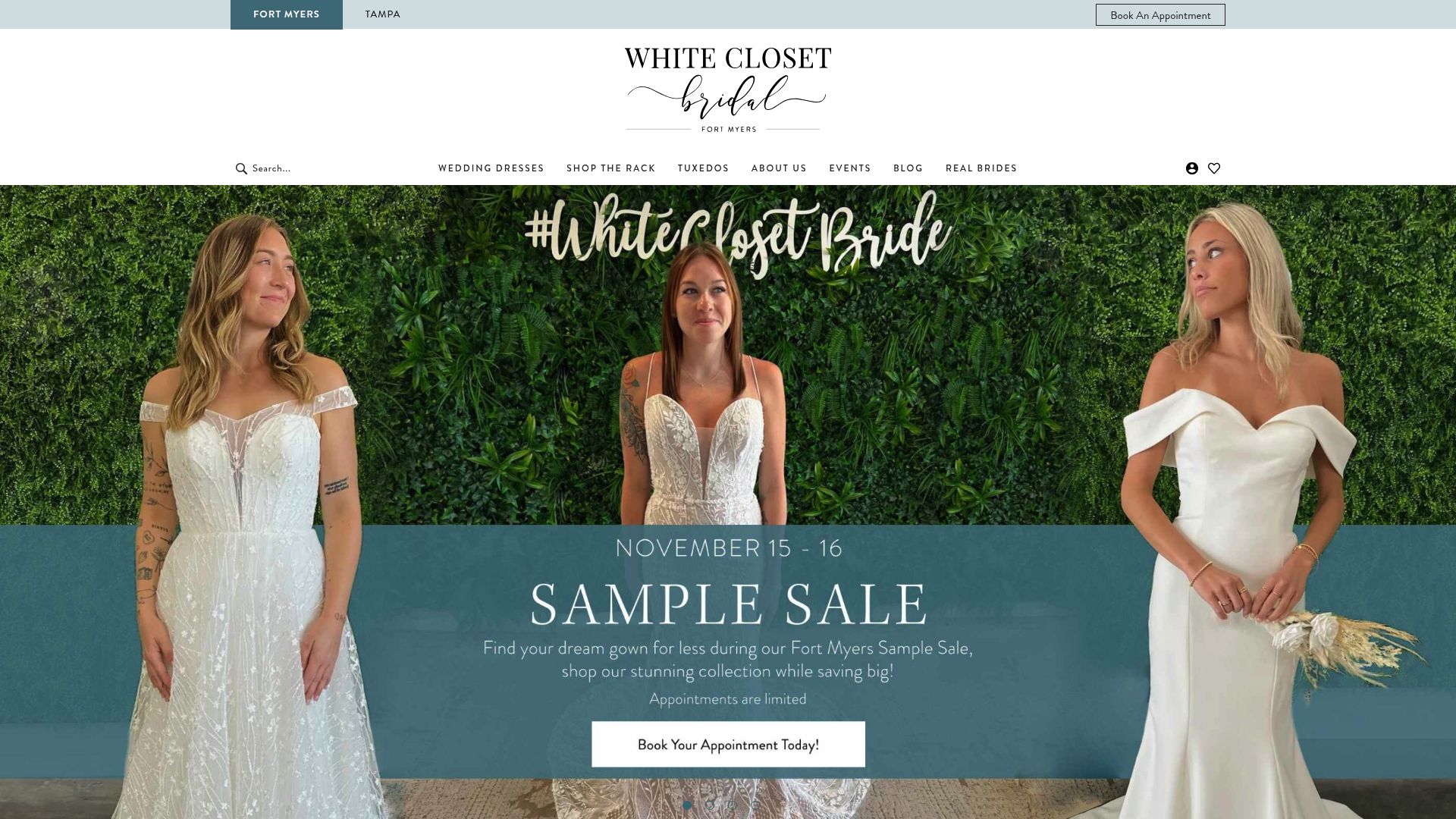 The White Closet Bridal Fort Myers boutique interior