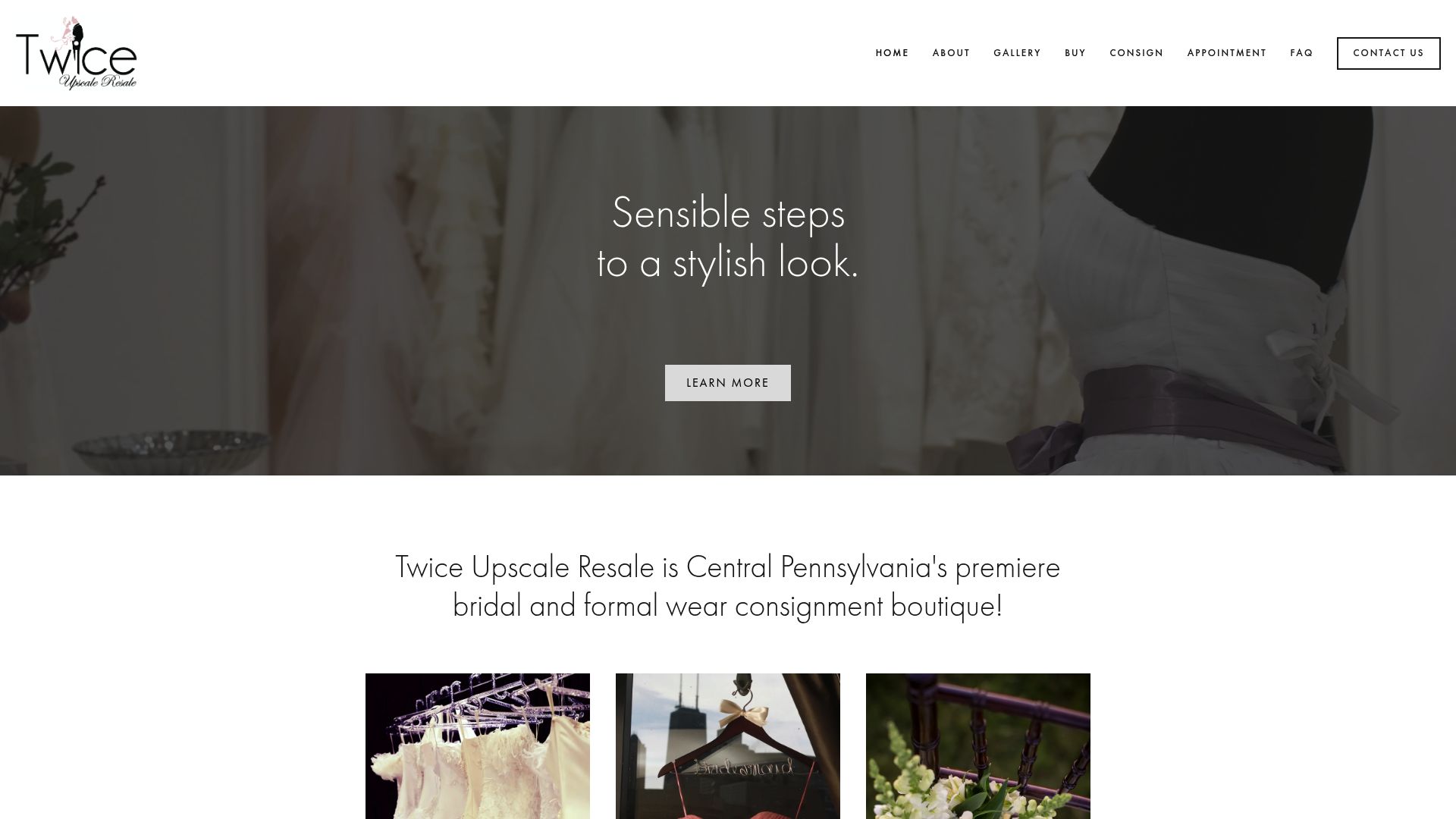 Twice Upscale Resale website homepage