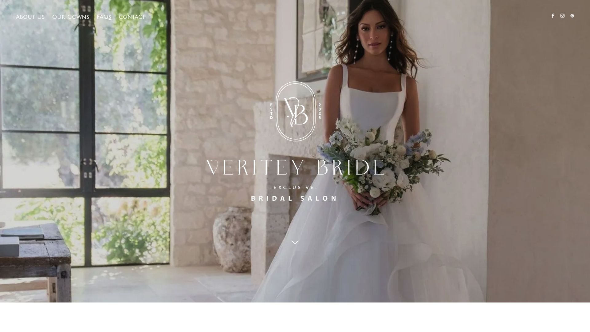 Veritey Bride website homepage