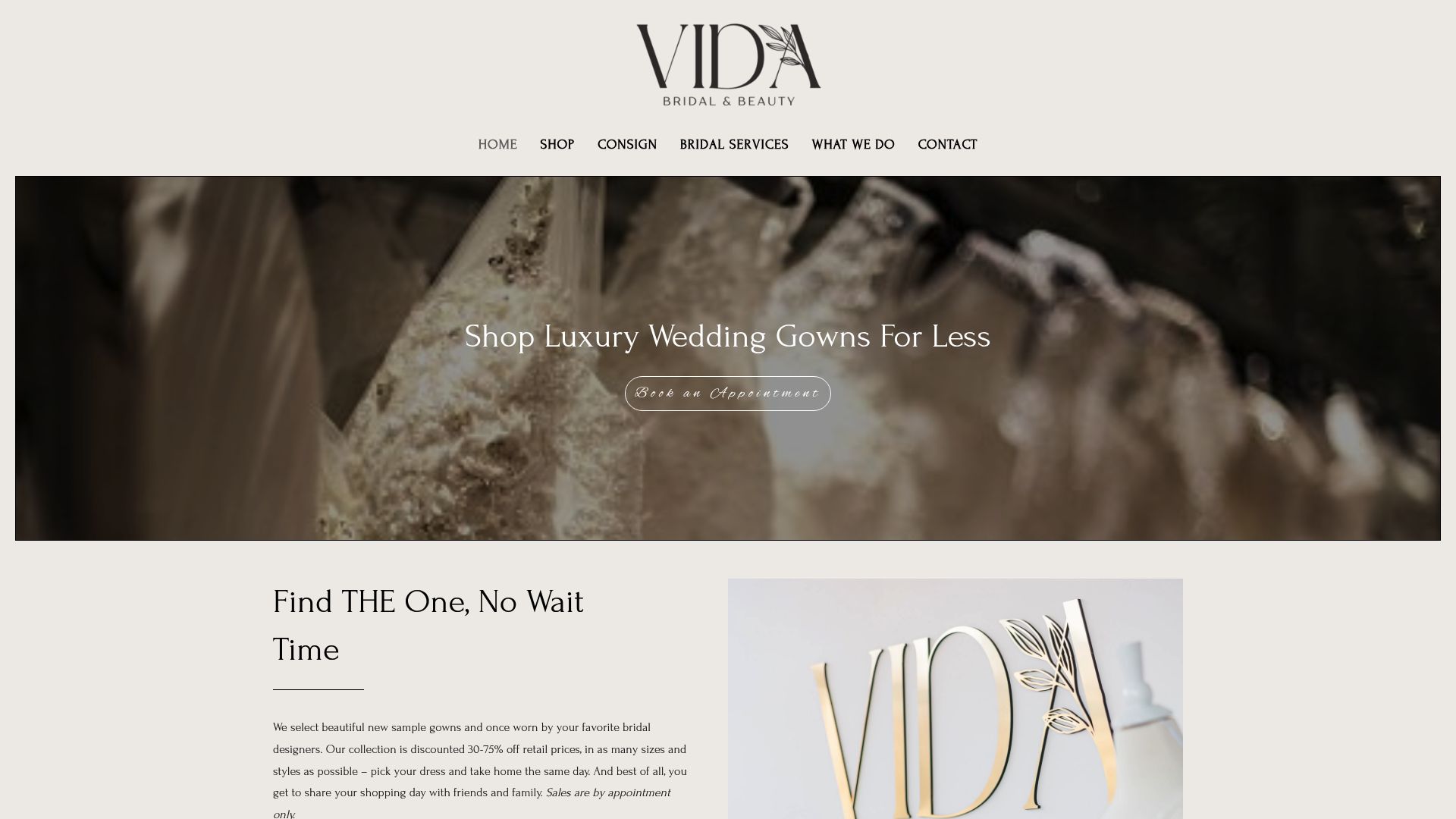 Vida Bridal website