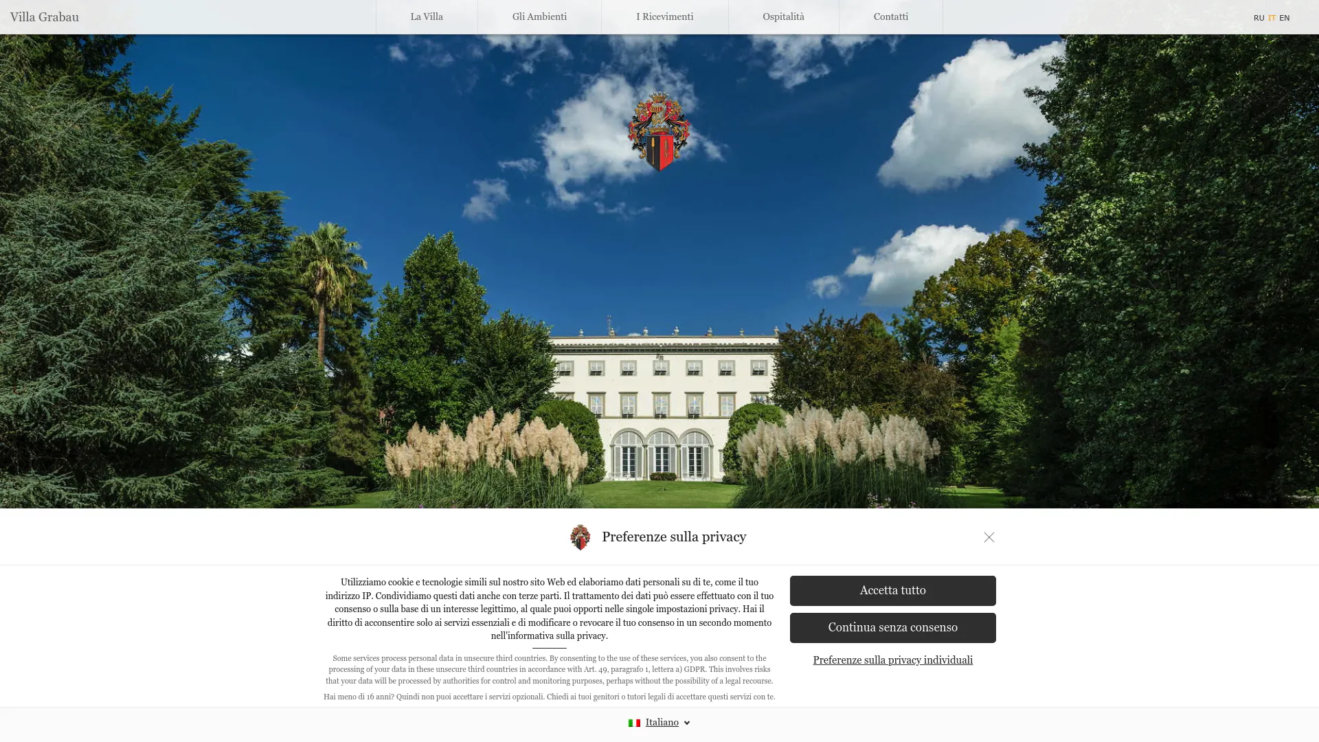 Villa Grabau historic Limonaia glass dining space