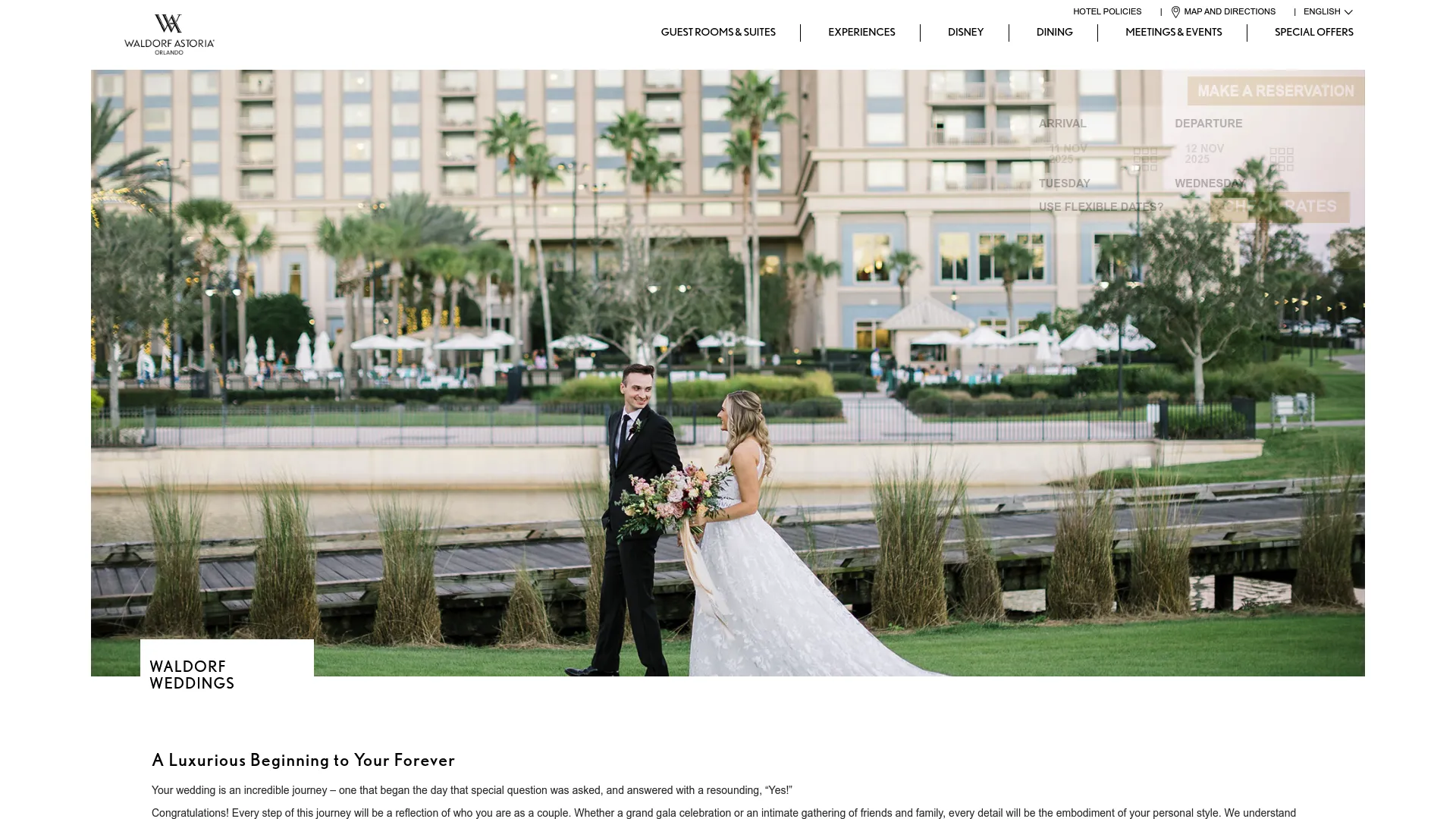 Waldorf Astoria Orlando wedding venue
