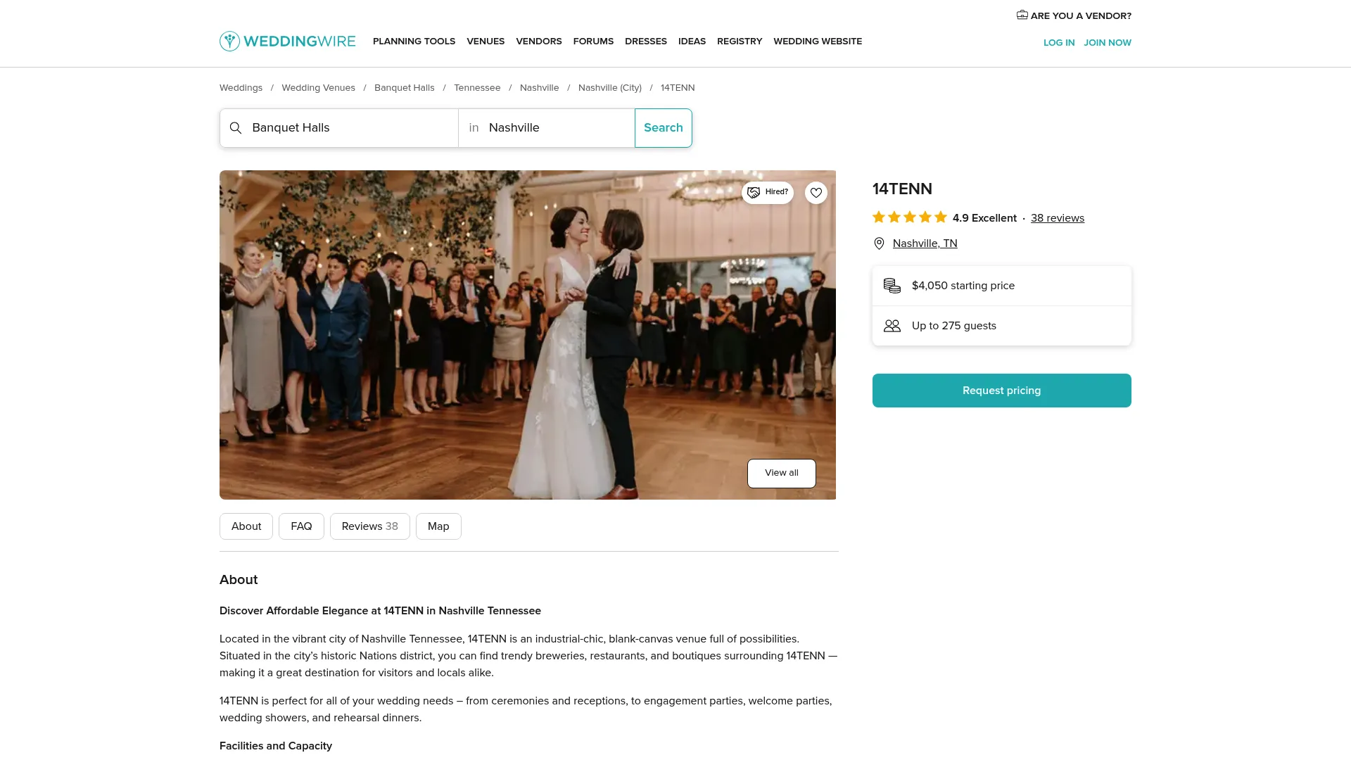 14TENN modern farmhouse venue with white walls and industrial features