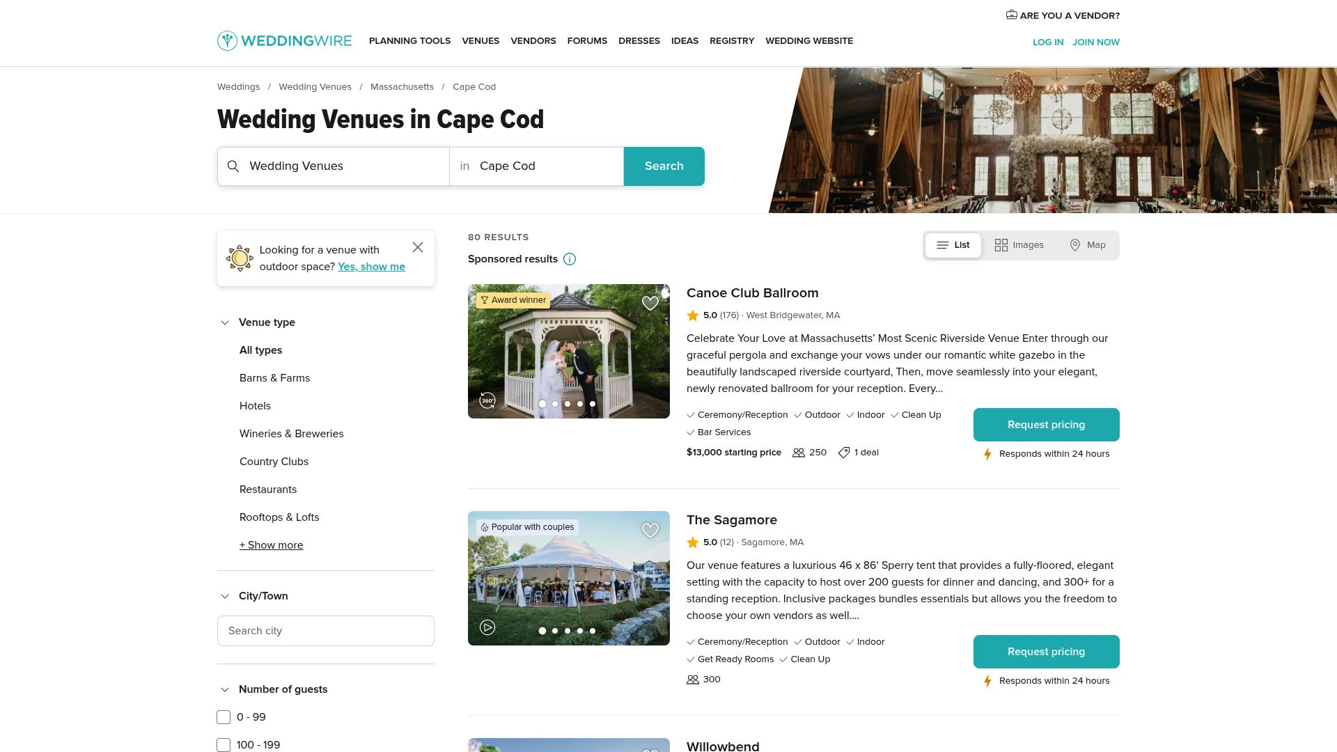 Wequassett Resort Pleasant Bay wedding venue